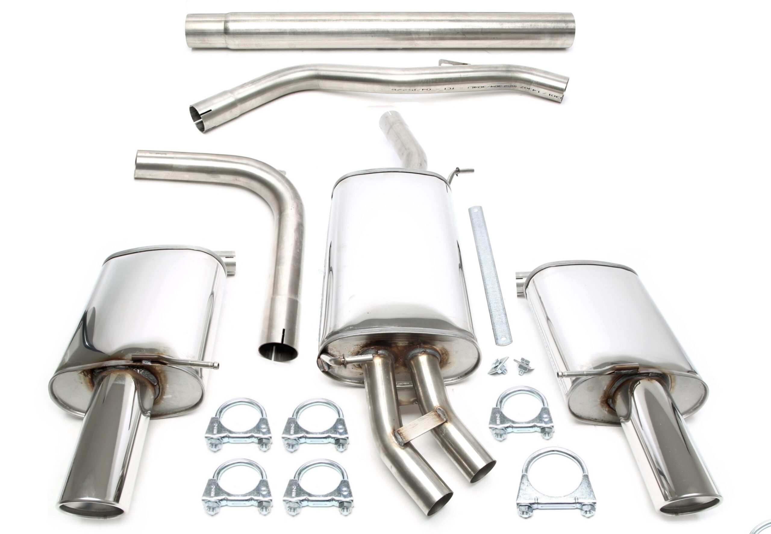 Duplex Edelstahlanlage 1x100mm passend für Audi A4 B7 Limo./Avant