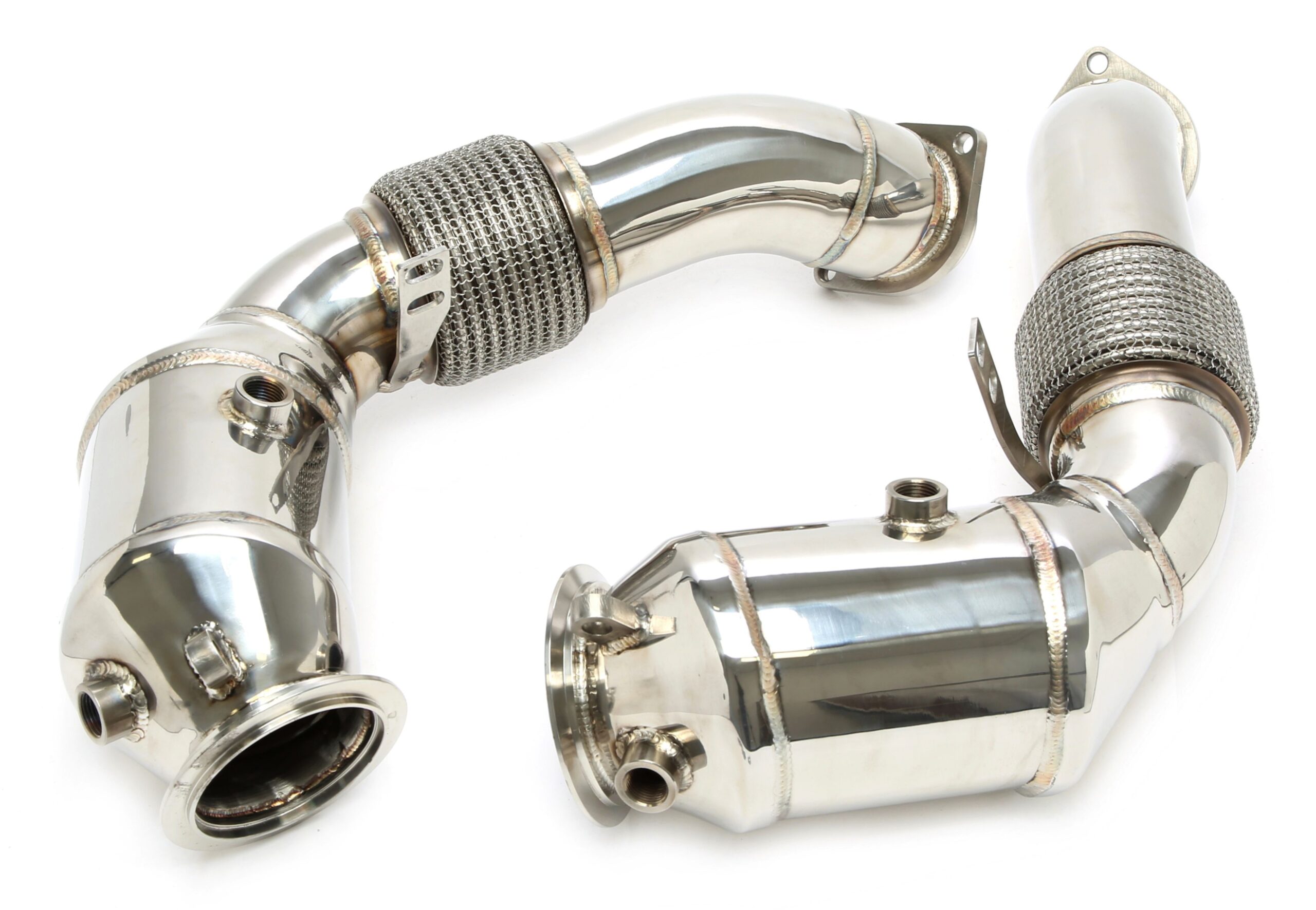 Downpipe ohne Katalysator mit Flexrohr passend für BMW 5er Serie Typ F07,F10,F11 , 6er Serie Typ F12,F13,F14, 7er Serie Typ F01,F02,F03, X5 Typ E70, X6 Typ E71 - Motorcode N63