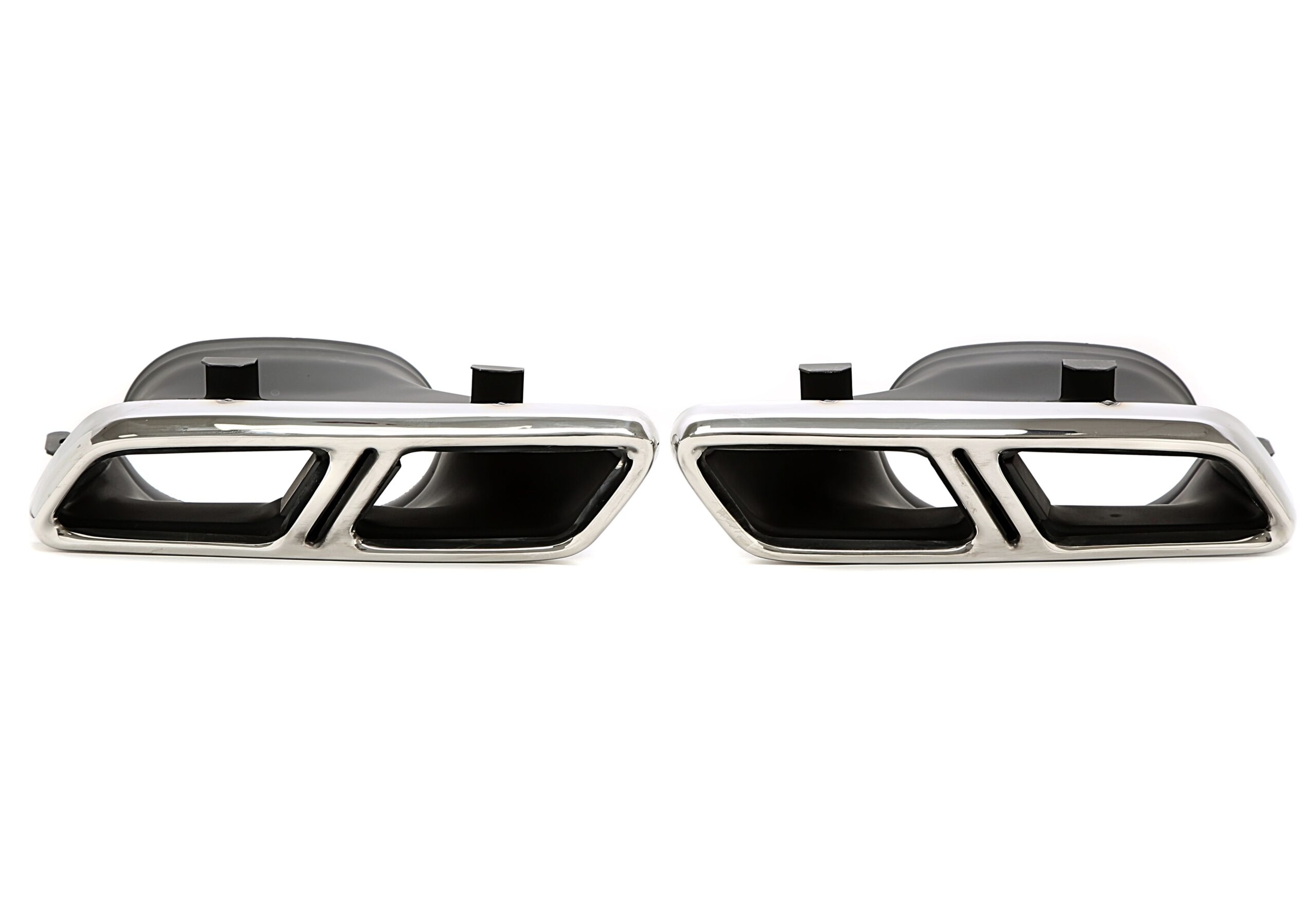 Endrohrblende zum anschrauben "double design whole" in chrom/glänzend passend für Mercedes Benz C-Klasse (W205) / GLC-Klasse (X/C253)