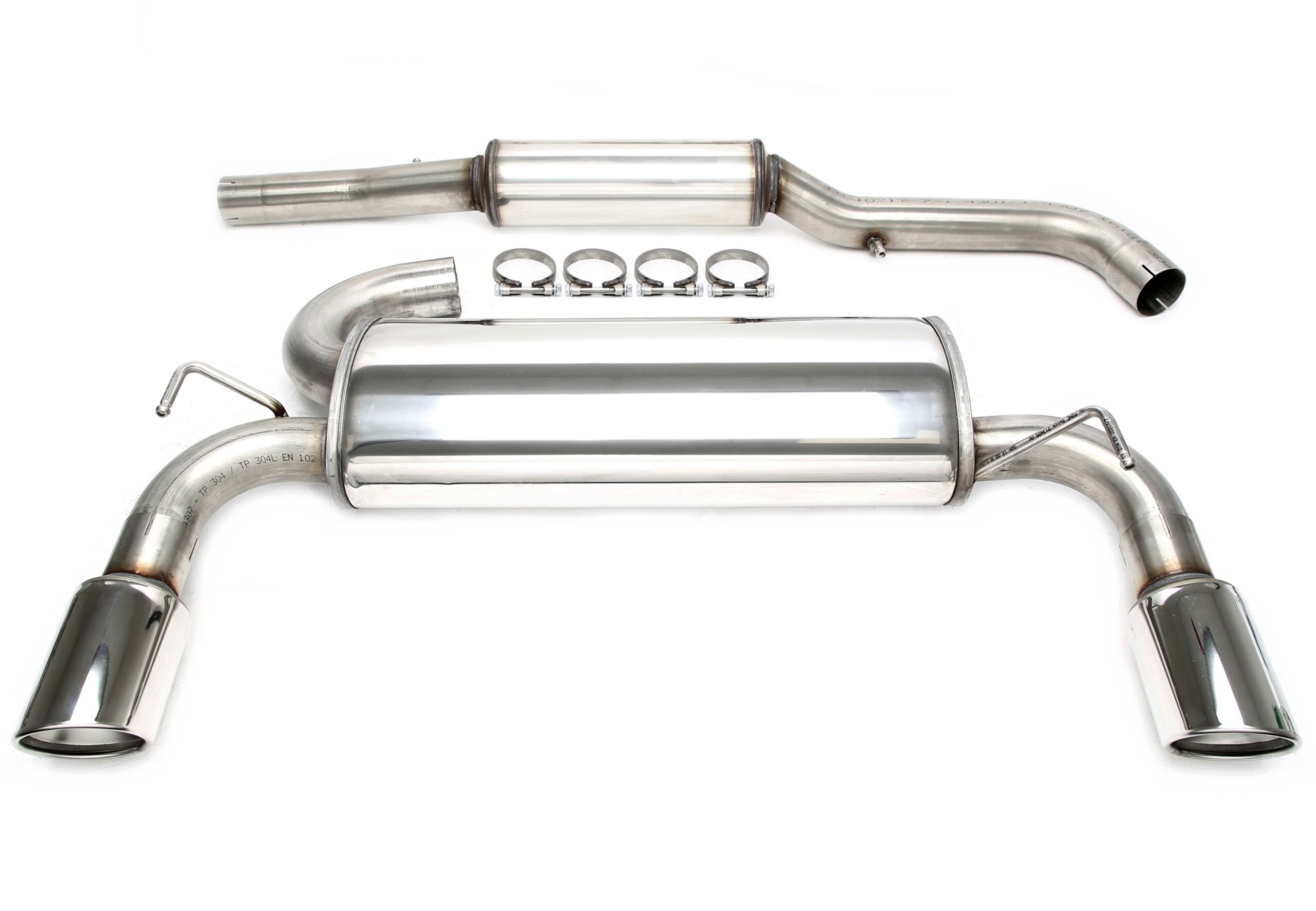 Duplex Edelstahlanlage 1x100mm passend für VW Golf IV R32