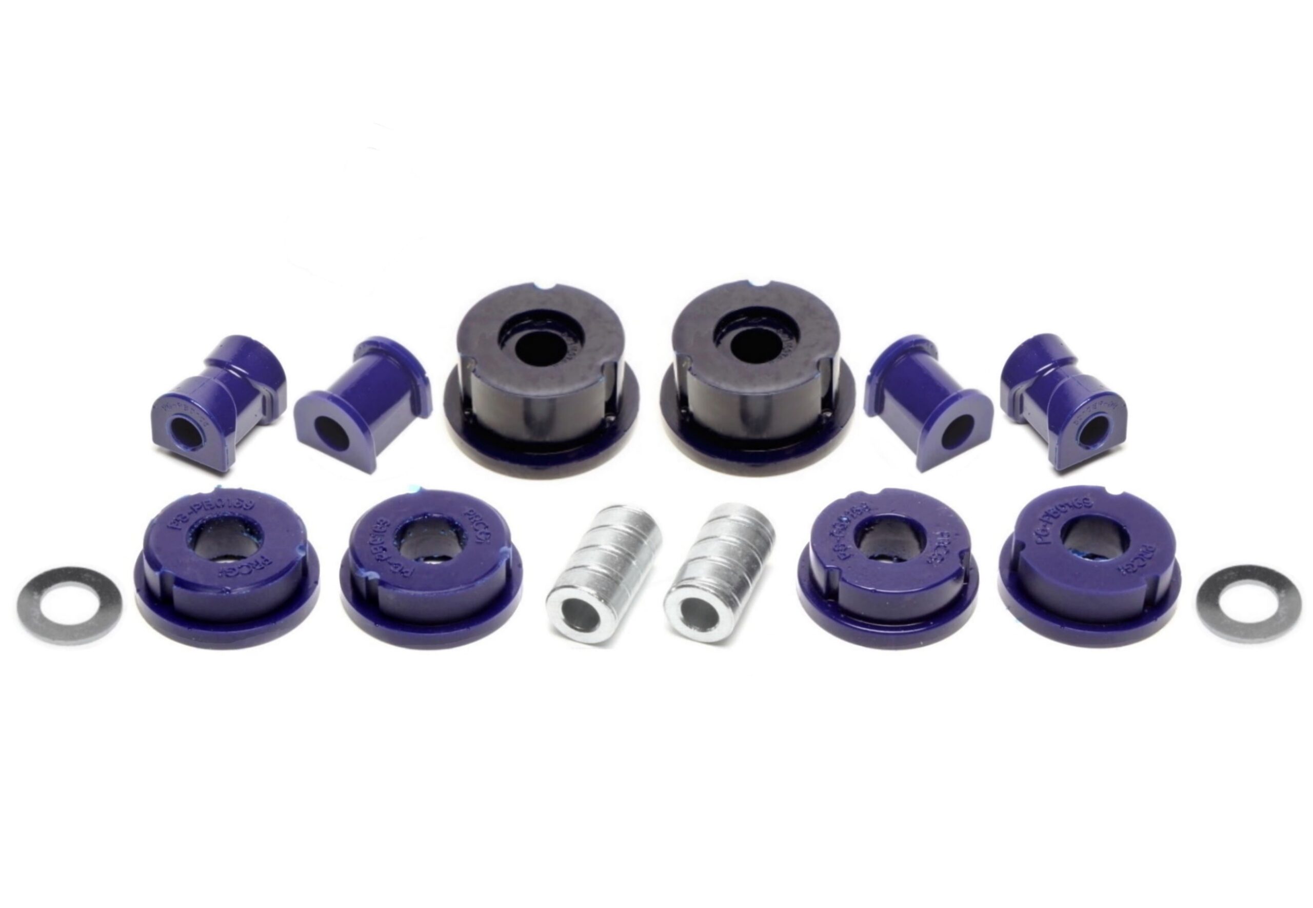 PU-Buchsen Kit 14-teilig / Vorderachse+Hinterachse / Vorderachse mit Ø 21mm Stabi / Hinterachse mit Ø 14mm Stabi / passend für BMW Z1 Roadster