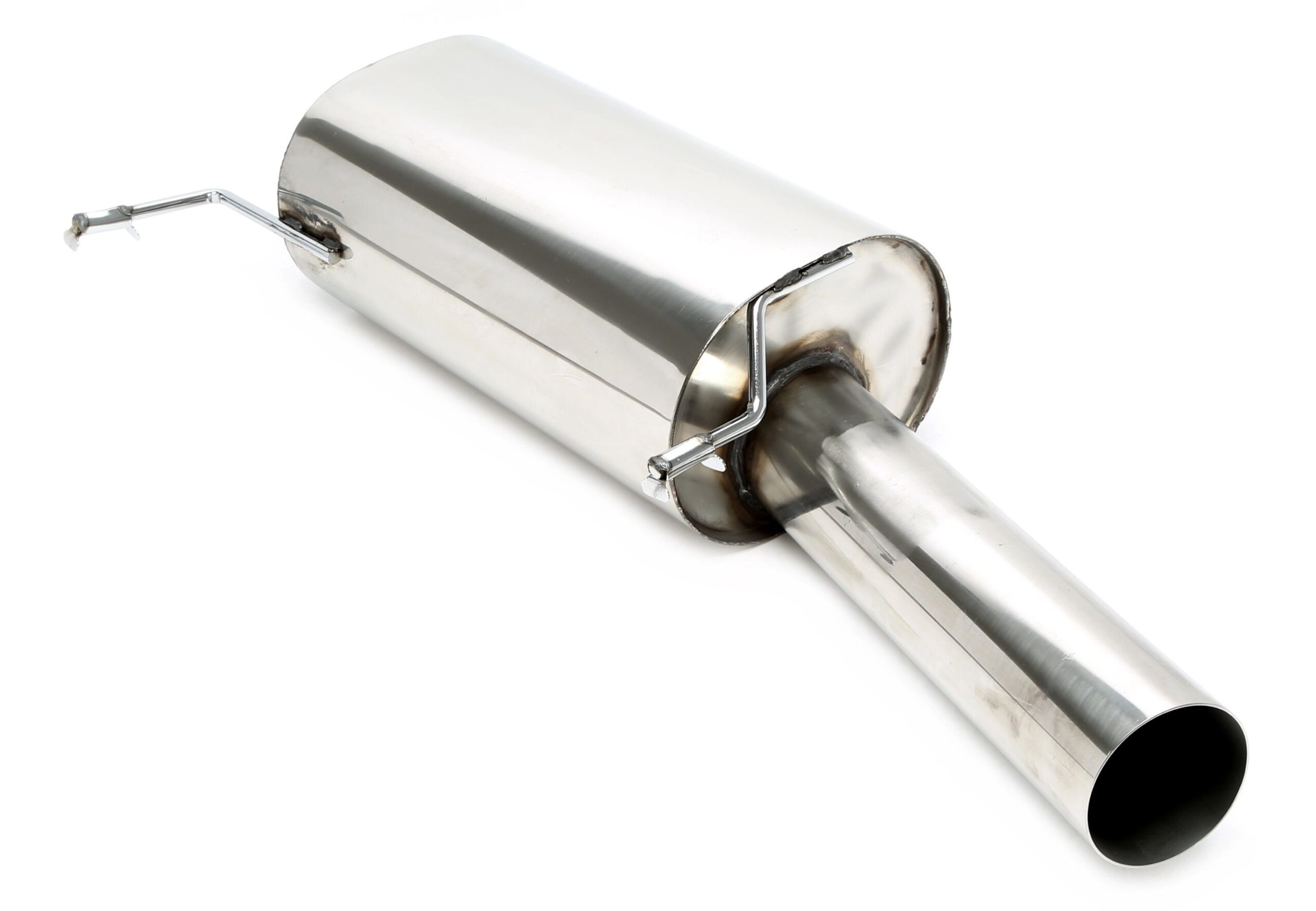 Endschalldämpfer 1x90mm rund/scharf aus Edelstahlanlage EVOG1A-xx