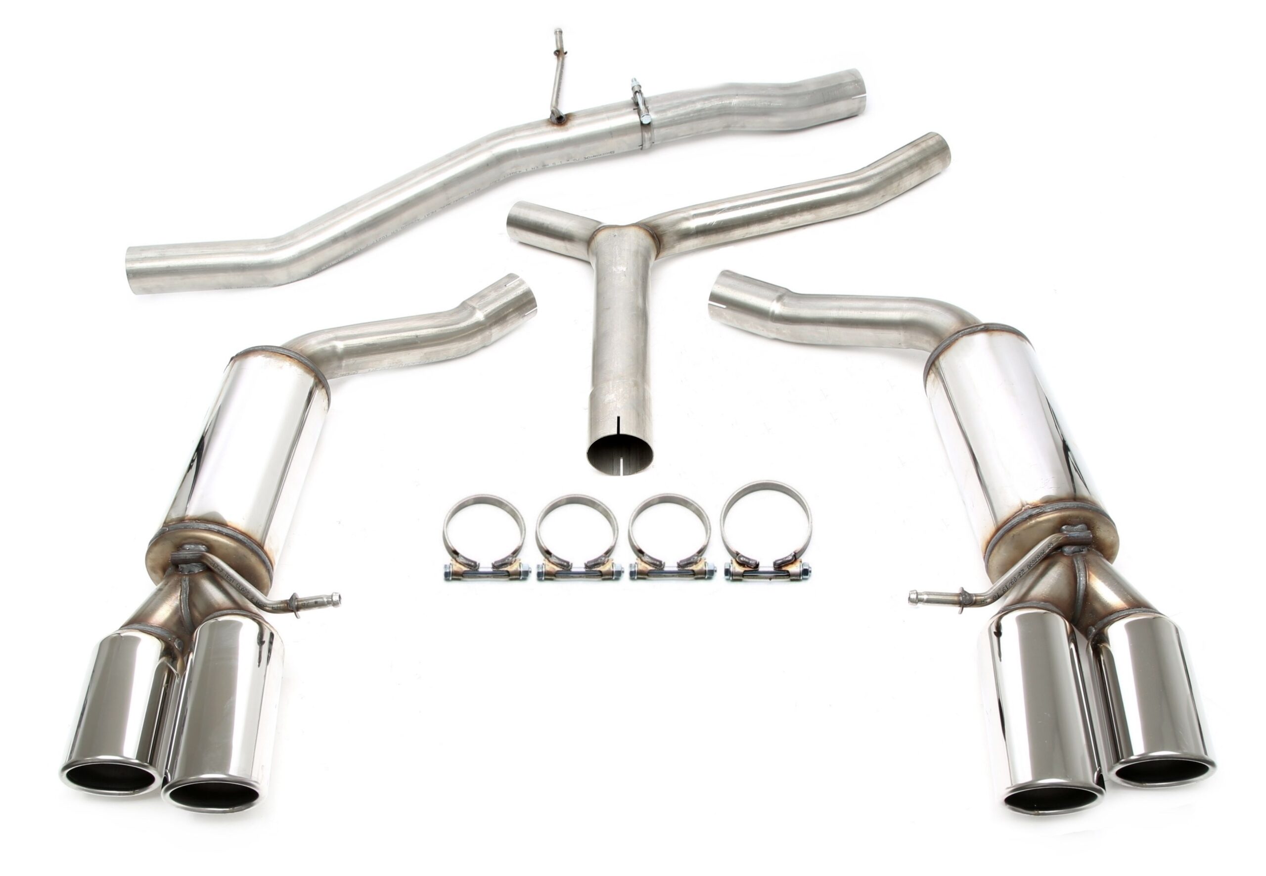 Duplex Edelstahlanlage 2x80mm Links+Rechts passend für Audi A4 Limo.+Avant Typ 8K-B8 / A5 Typ 8T-B8 / A5 Cabriolet Typ 8F-B8