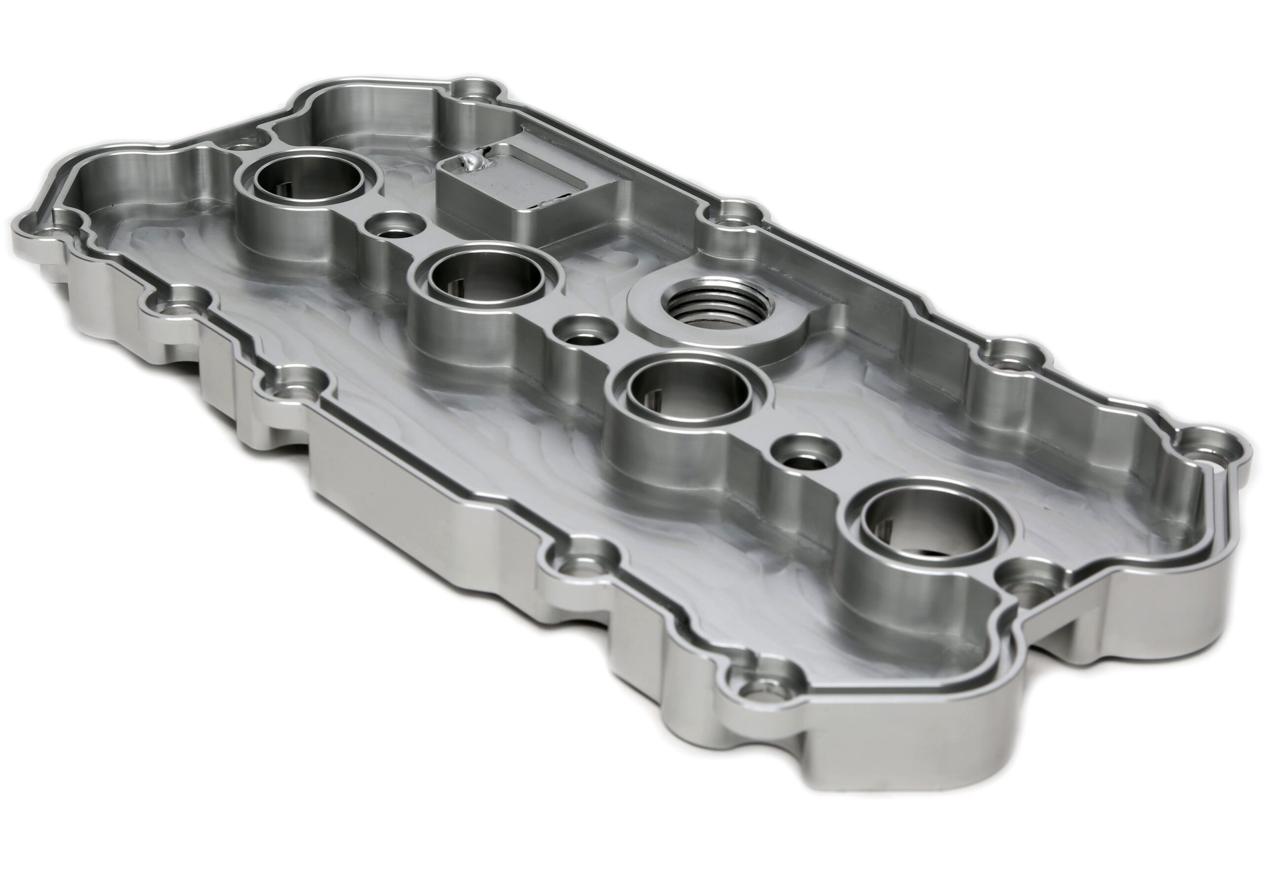 Alu gefräster Ventildeckel in silber mit KGE Kit passend für Audi / Seat / Skoda / VW der MQB-Plattform (EA113)
