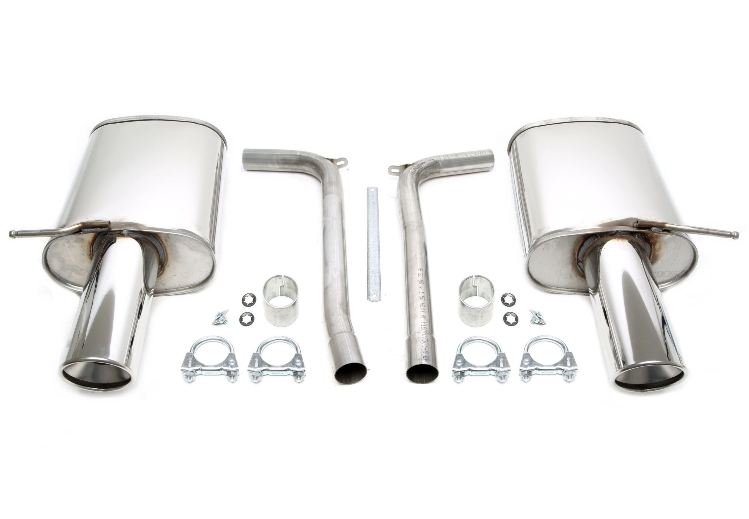 Duplex Edelstahlanlage 1x100mm Links+Rechts passend für Audi A4 Quattro Limo.+Avant Typ 8E-B7