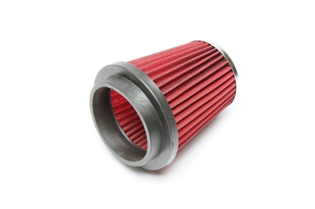 Sportluftfilter Ø90mm rot mit Chromdeckel