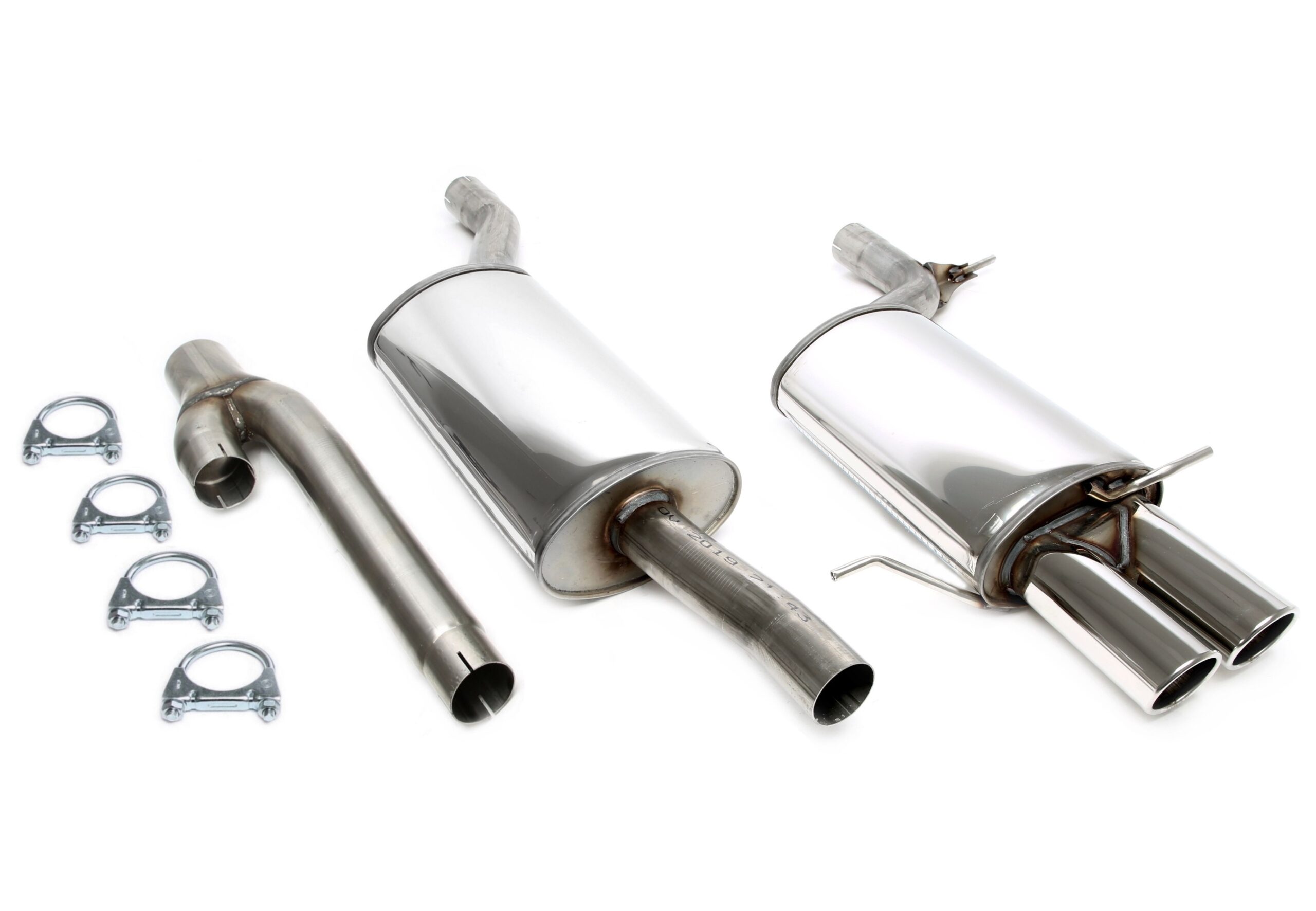 Edelstahlanlage 2x80mm passend für Audi A4 Quattro 2.4-2.8/2.5TDI Limousine, -Avant, Typ B5
