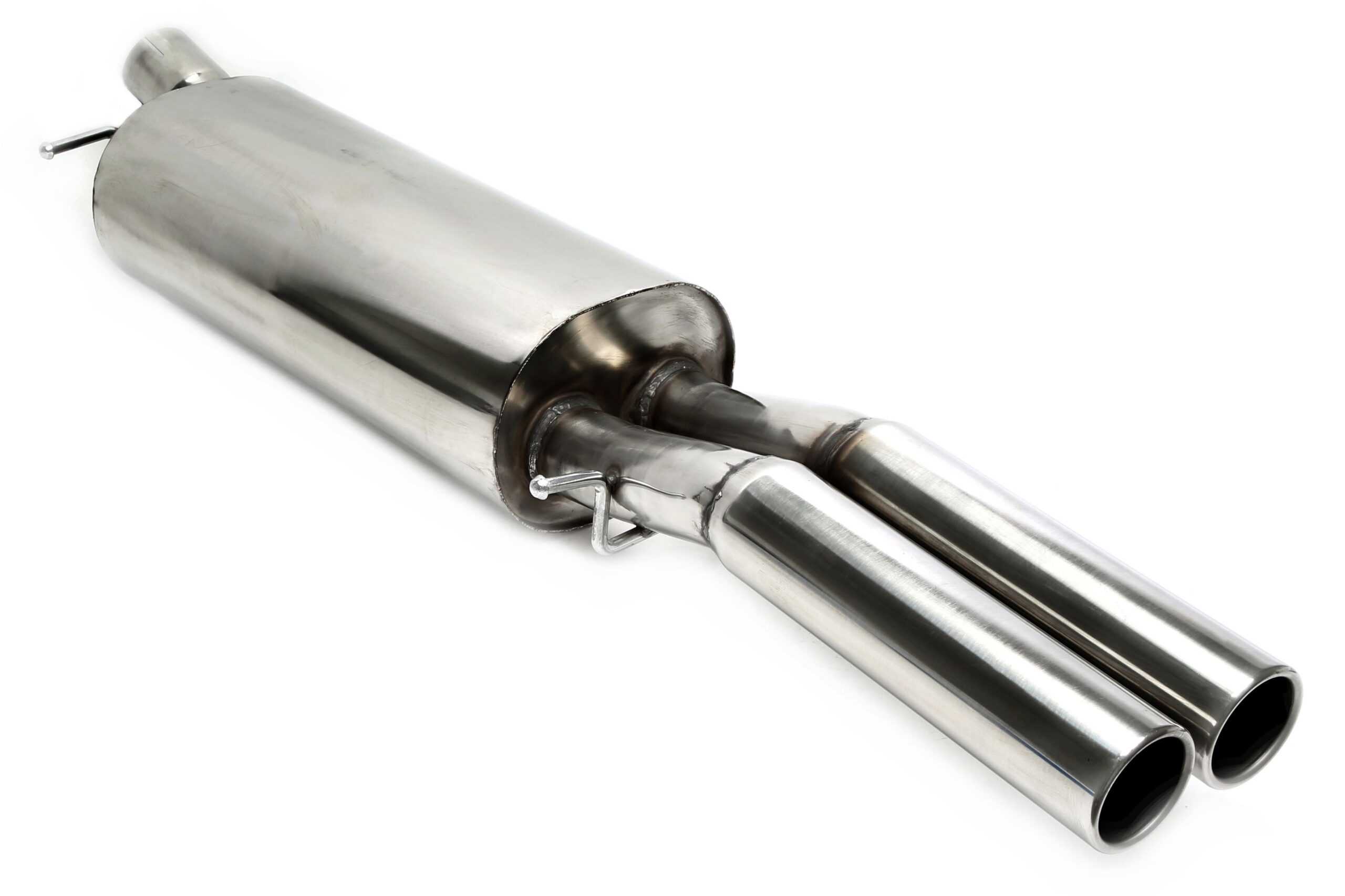 Endschalldämpfer 2x76mm rund/gebördelt aus Edelstahlanlage EVOA4A-xx