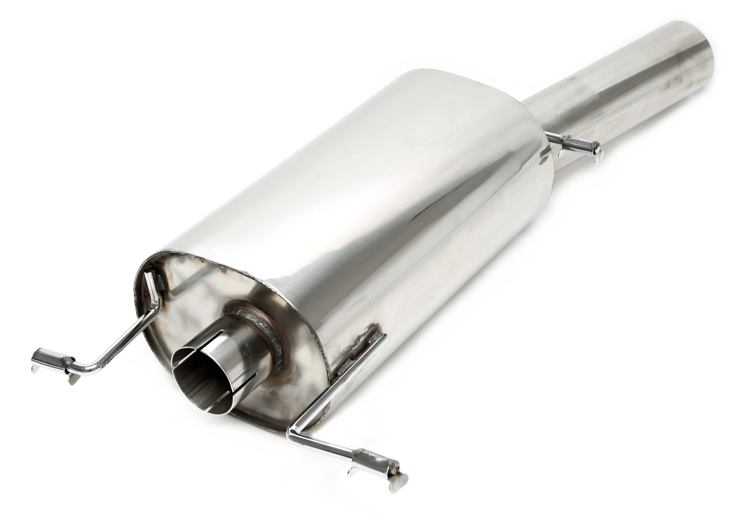 Endschalldämpfer 1x90mm rund/scharf aus Edelstahlanlage EVOG1A-xx