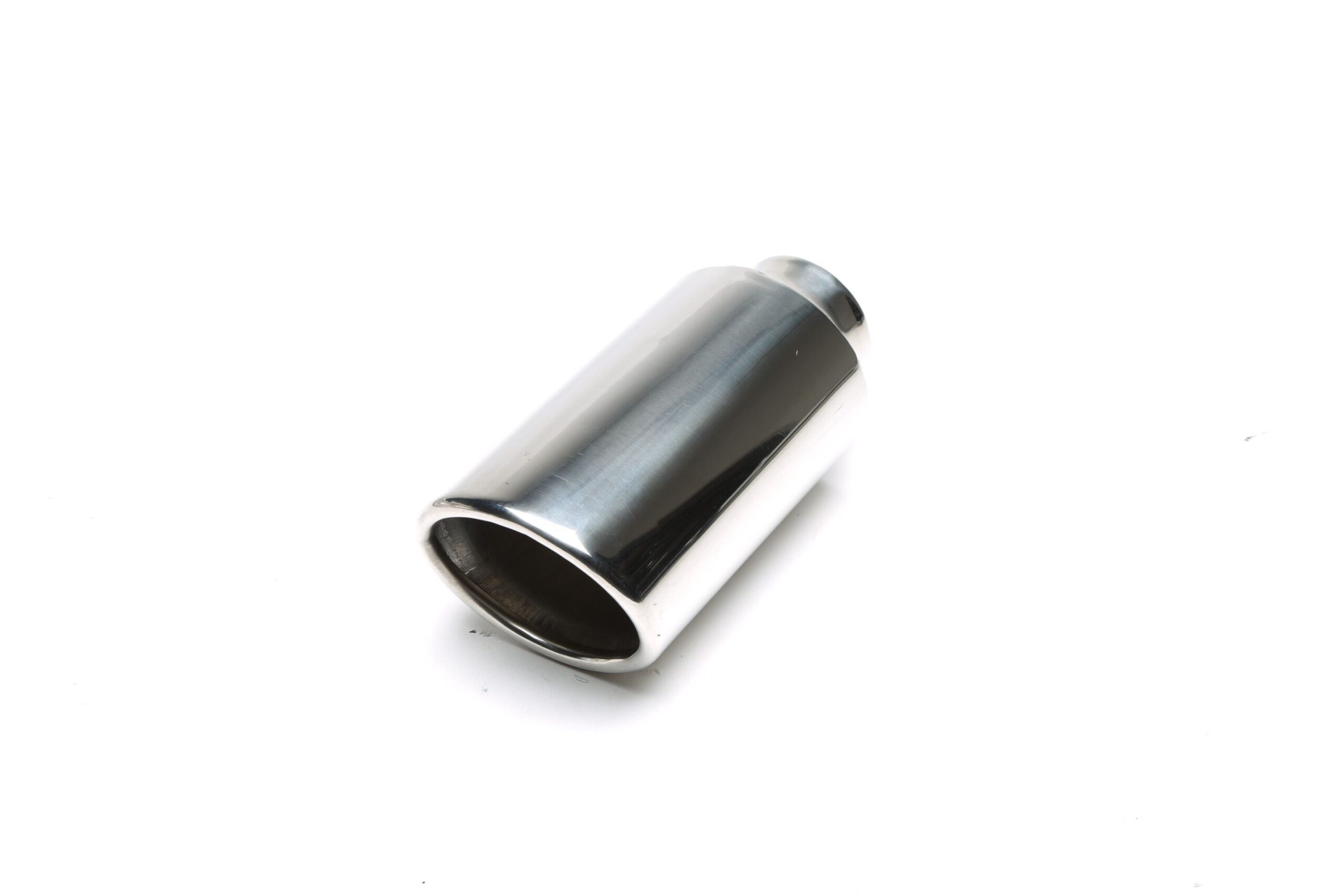 Endrohr Edelstahl universal 82 x 72mm oval / gebörtelt / angeschrägt