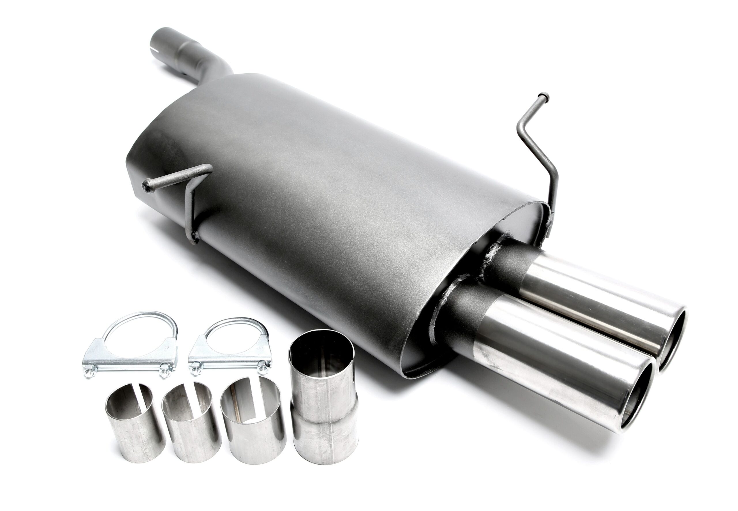 Sportendschalldämpfer 2x76mm passend für BMW 3er Serie E46 Limousine, -Coupe, -Cabriolet, -Touring