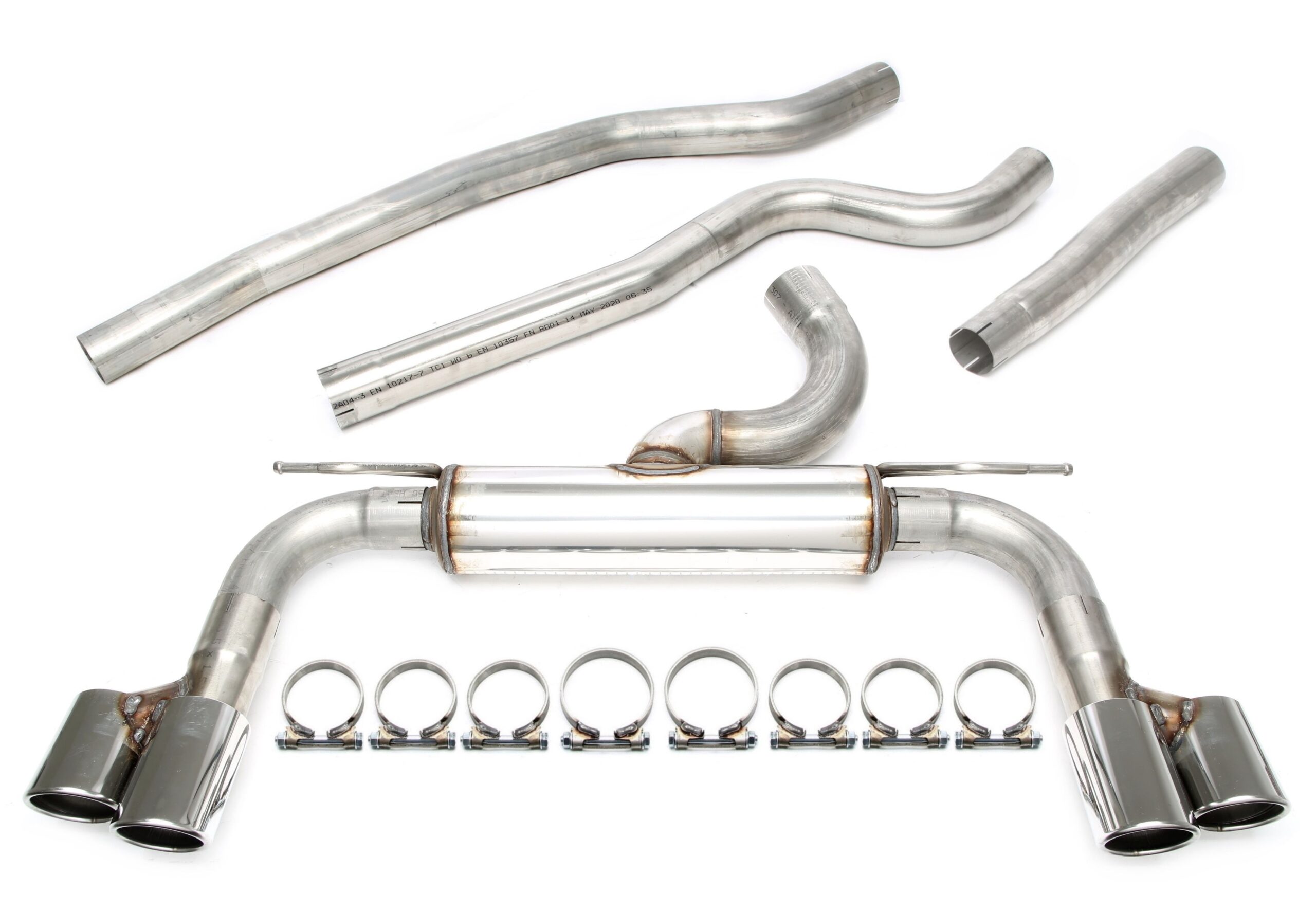 Duplex Edelstahlanlage 1x80mm Links+Rechts passend für BMW 3er Grand Turismo 320d Typ F34