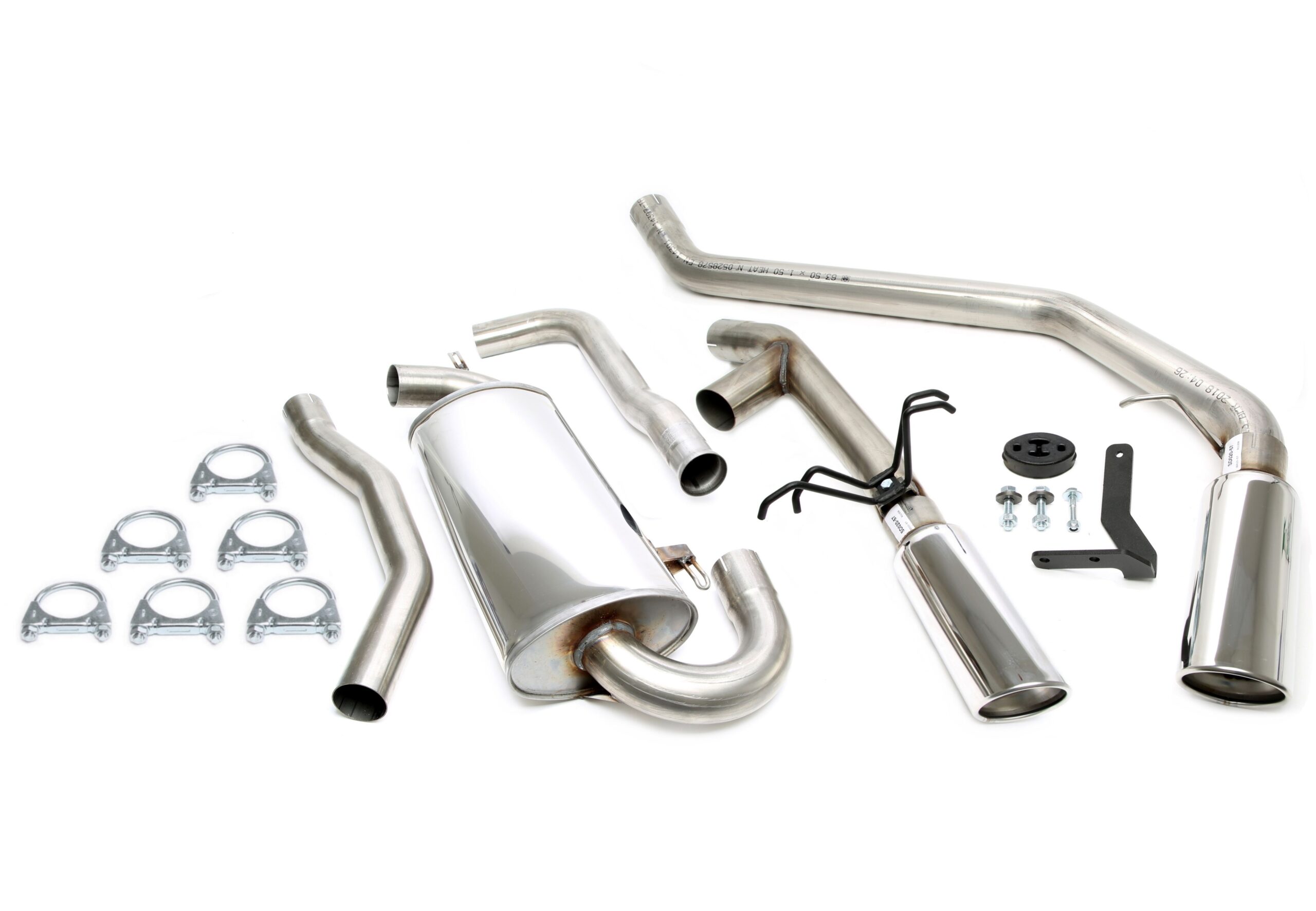 Duplex Edelstahlanlage 1x100mm Links+Rechts passend für Volvo 850-S70-V70 I Turbo Typ L, LS, N