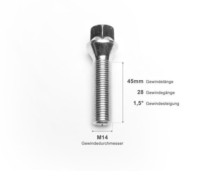 Radschraube M14 X 1.5 X 45 KE