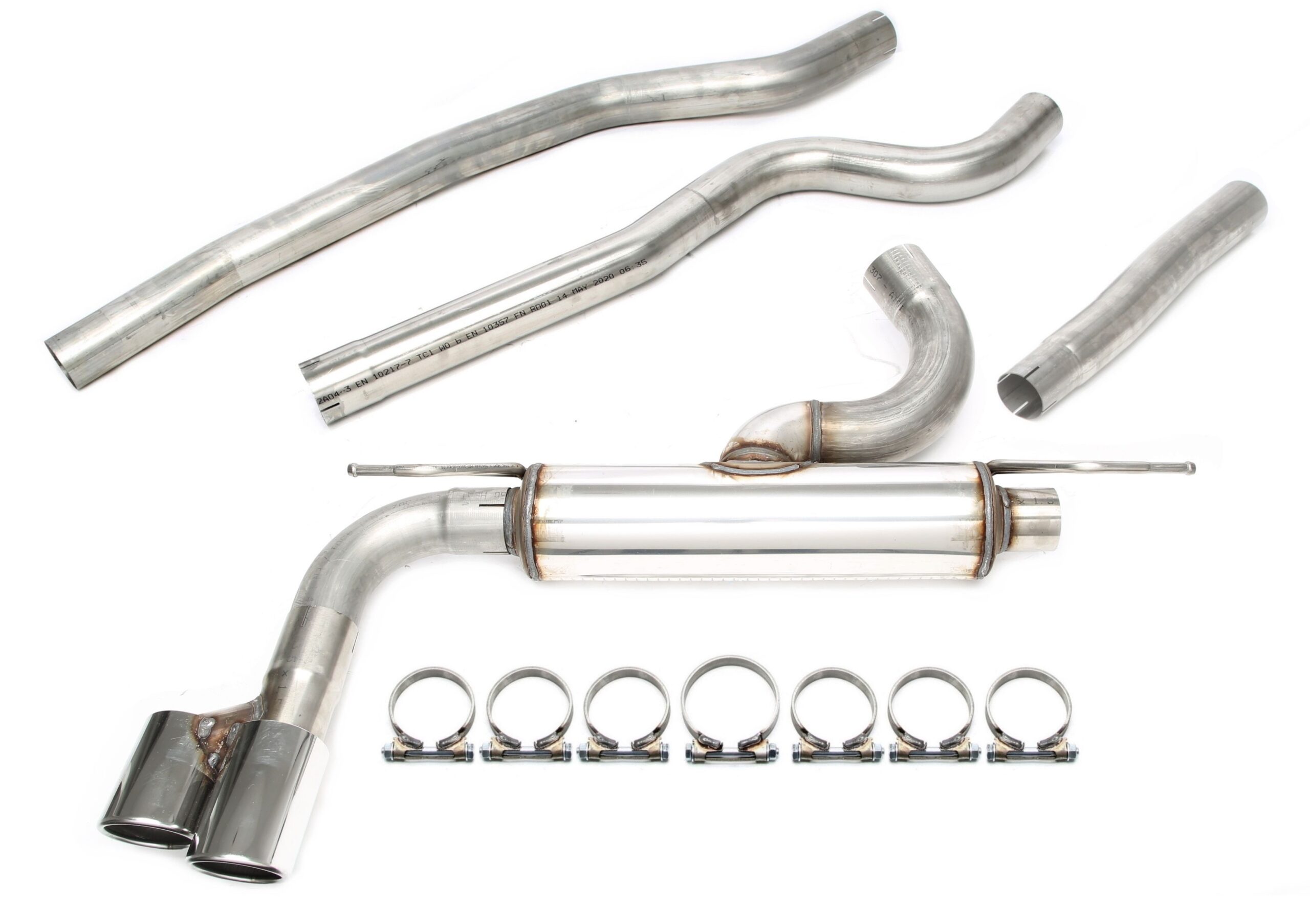 Edelstahlanlage 2x80mm passend für BMW 3er Grand Turismo 320d Typ F34