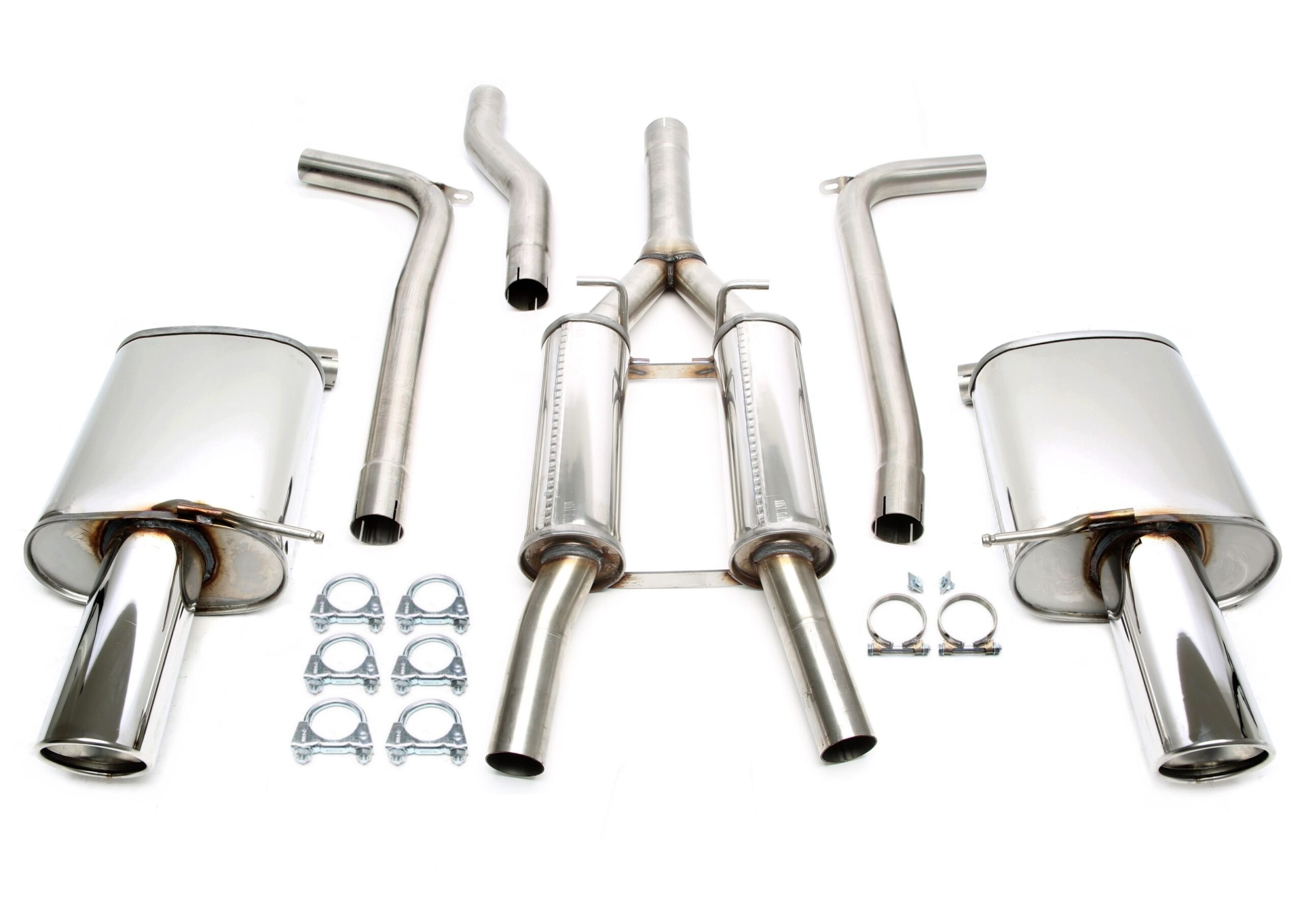 Duplex Edelstahlanlage 1x100mm passend für Audi A4 B7 Quattro Limo./Avant