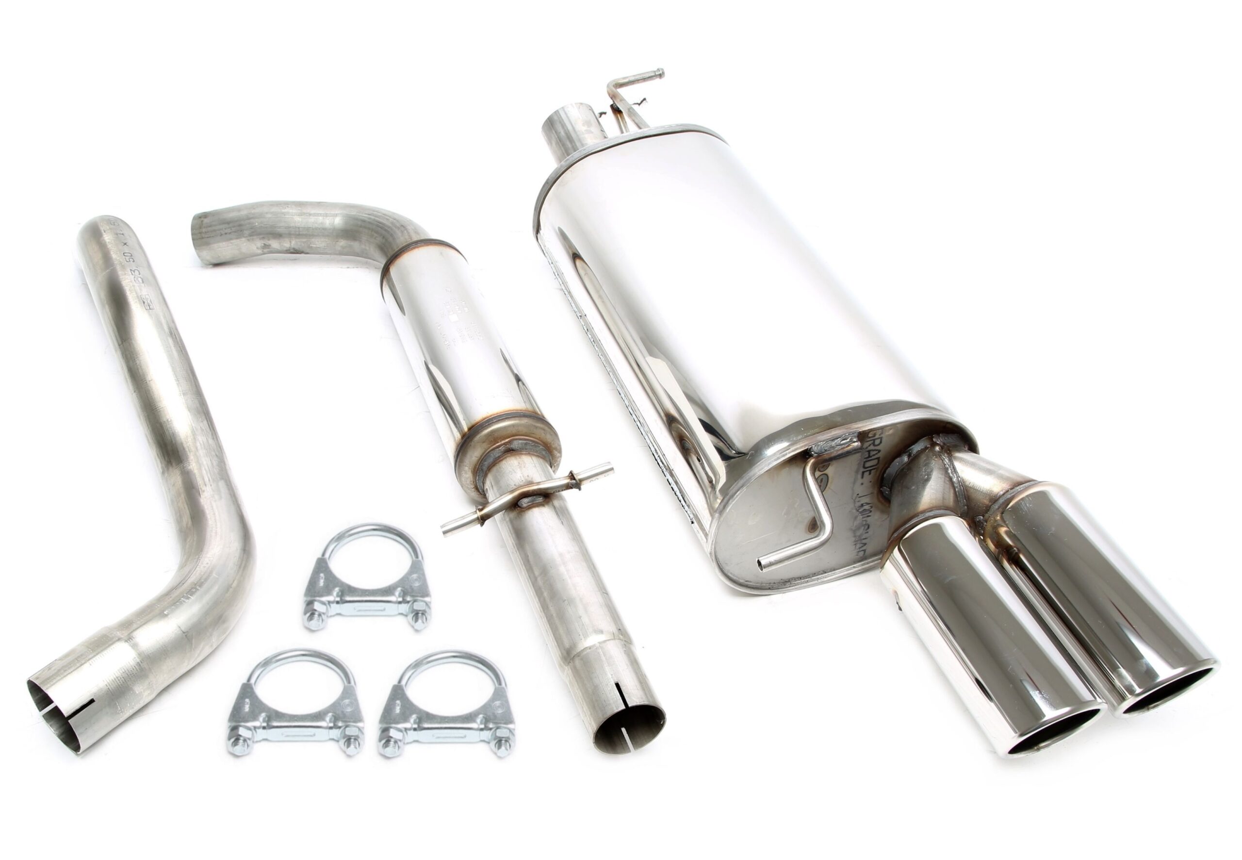 Edelstahlanlage 2x80mm passend für VW Golf IV 1.8T+1.9TDI/SDI Typ 1J