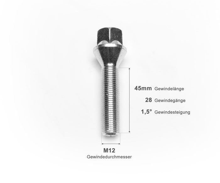 Radschraube M12 X 1.5 X 45 KE