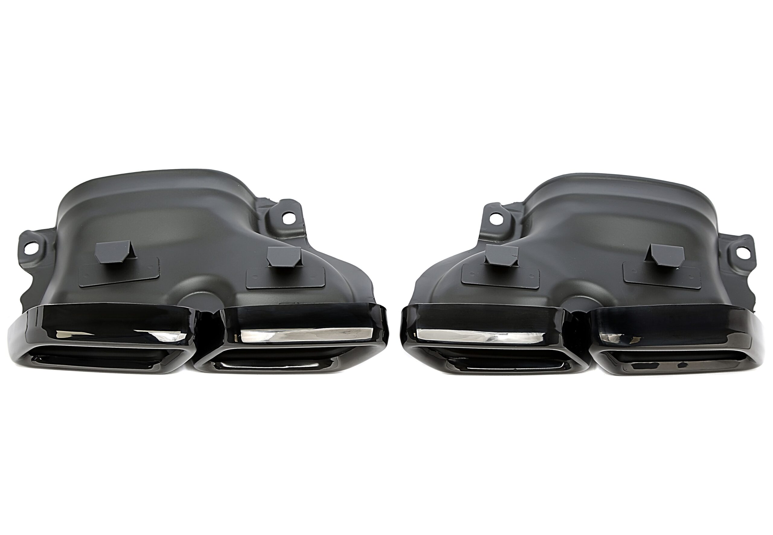 Endrohrblende zum anschrauben "double design" in schwarz/glänzend passend für Mercedes Benz C-Klasse (W205) / GLC-Klasse (X/C253)