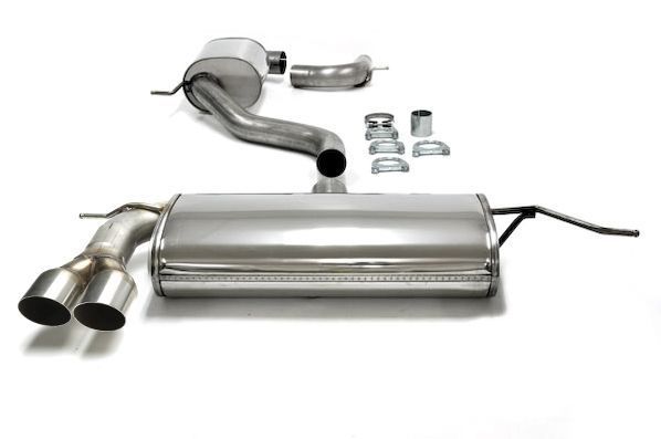 Edelstahlanlage 2x80mm scharf passend für VW Golf V/VI / Audi A3 8P
