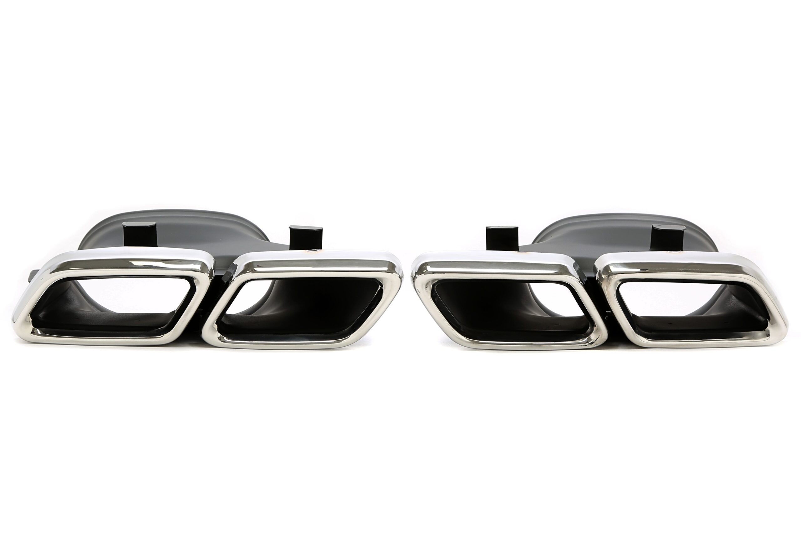 Endrohrblende zum anschrauben "double design" in chrom/glänzend passend für Mercedes Benz C-Klasse (W205) / GLC-Klasse (X/C253)