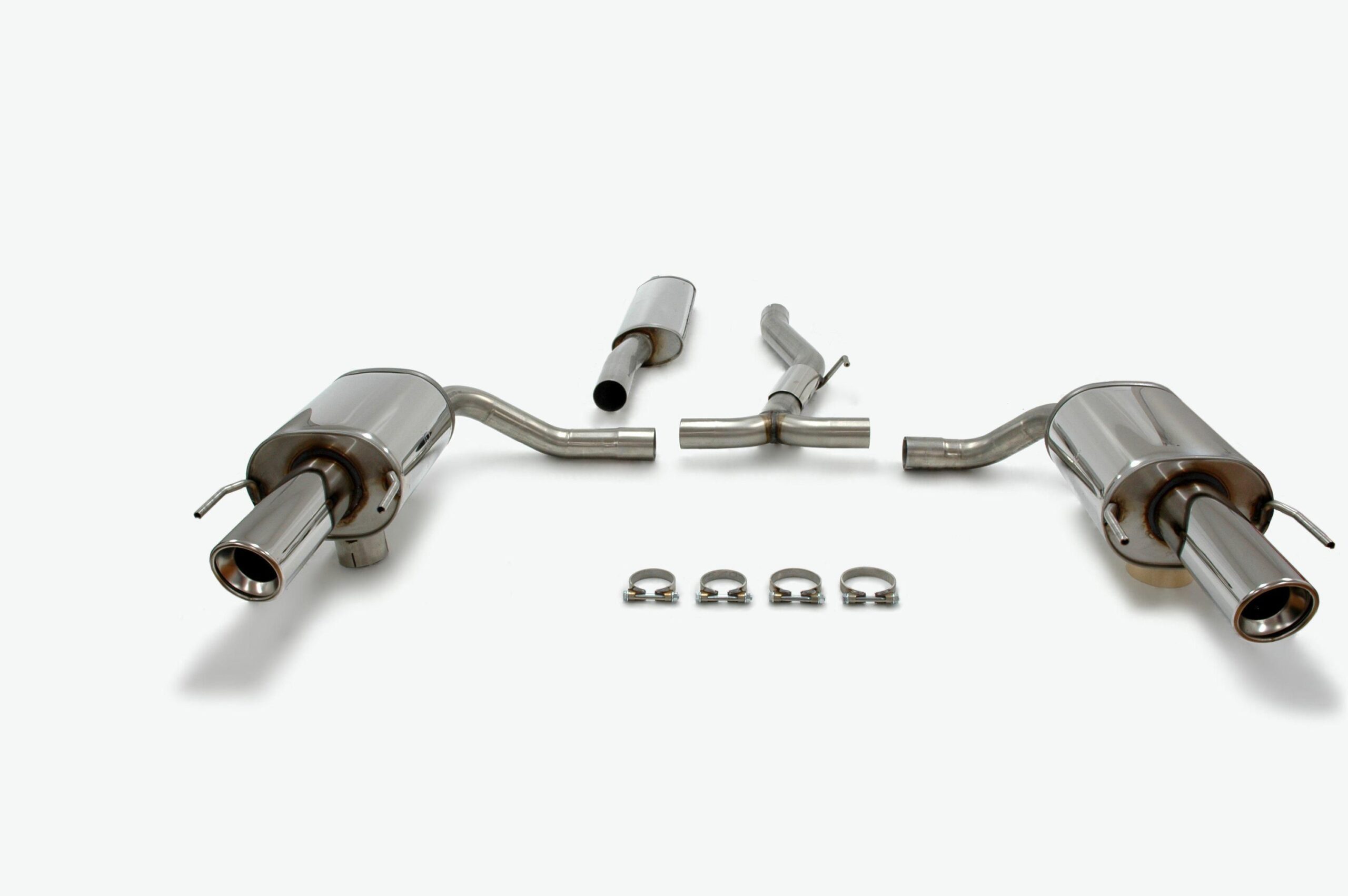 Duplex Edelstahlanlage 1x100mm Links+Rechts passend für Saab 9-3 Kombi XWD 2.0T/2.8T Typ YS3F