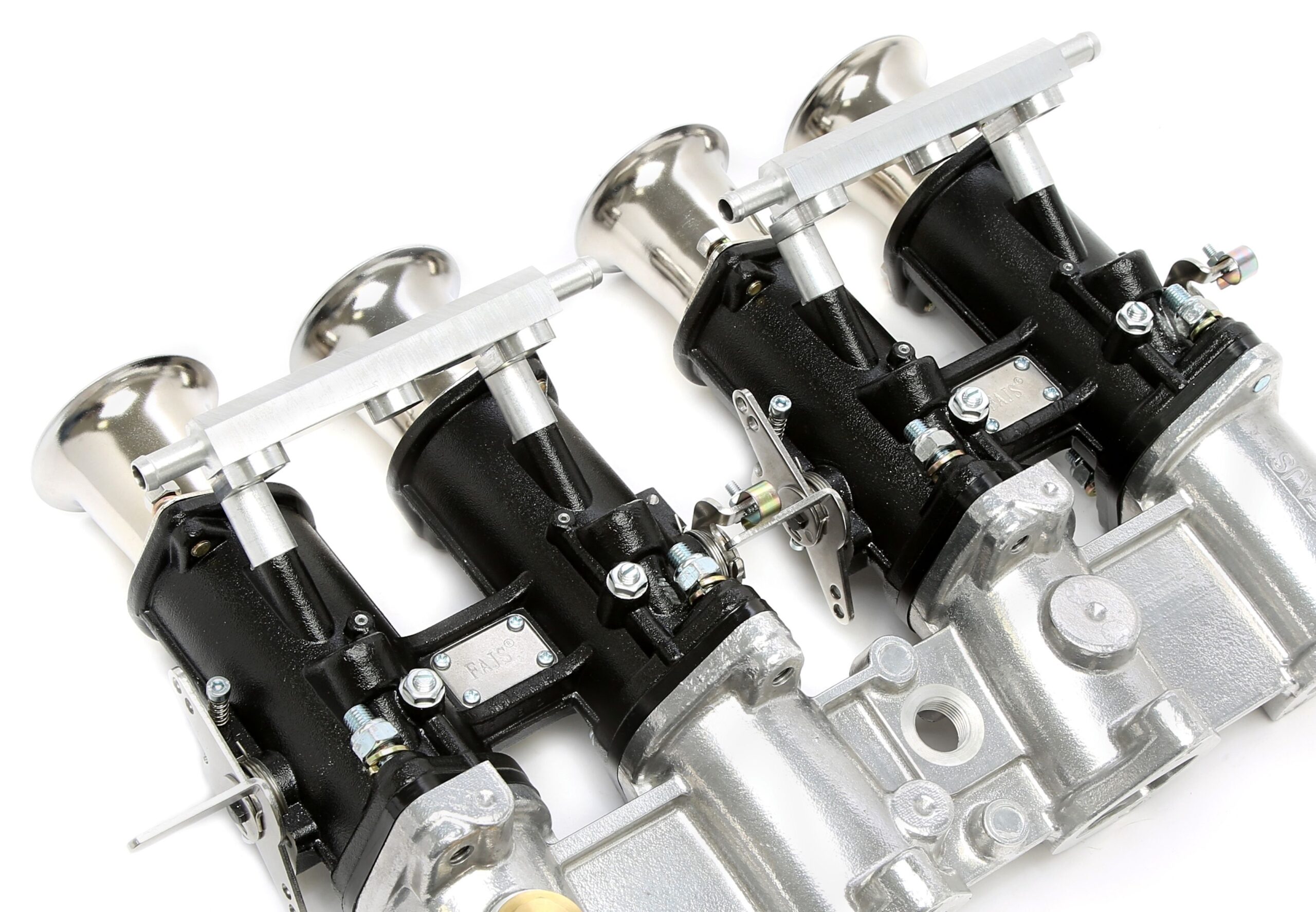 Ansaugbrücke passend für BMW 02er Serie E10 / 3er Serie E21 2.0l M10 Motoren Umrüstung auf Doppelvergaseranlage 40er DCOE Weber oder Solex