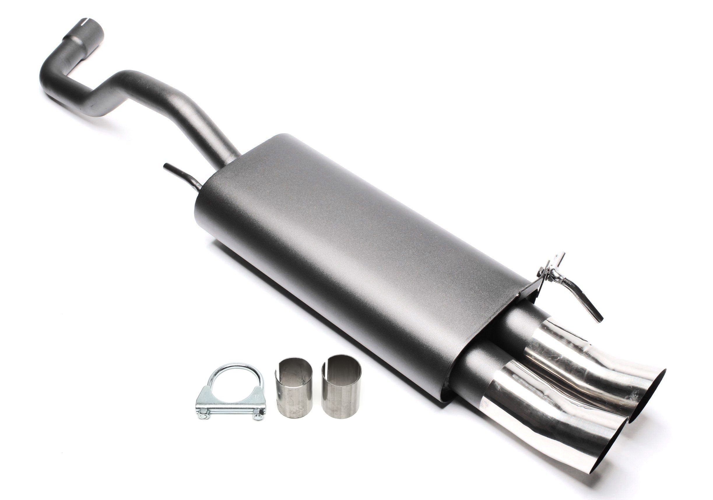Sportendschalldämpfer 2x76mm DTM passend für VW Polo 6N, Baujahr 1994 - 2001