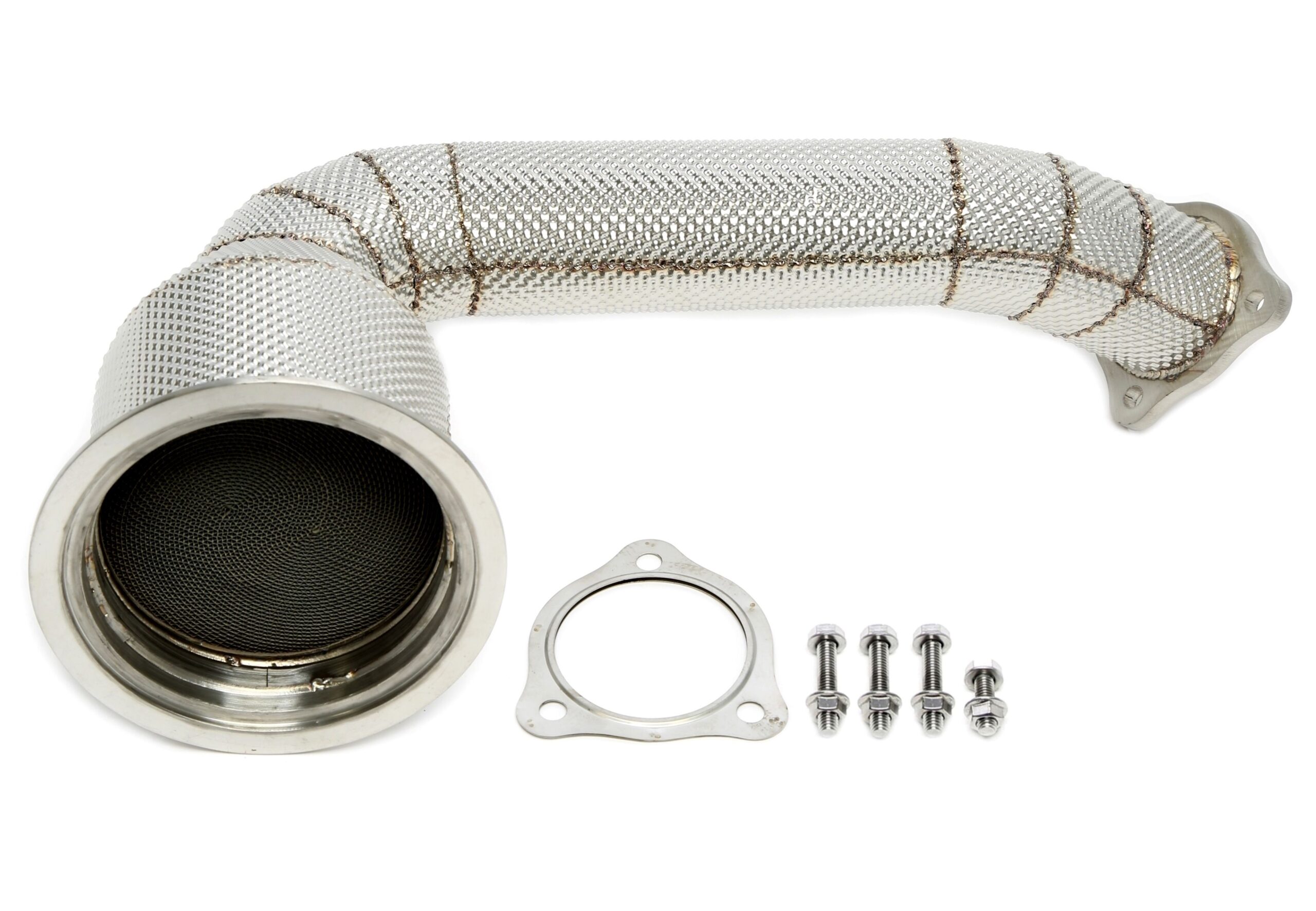 Downpipe mit Hitzeschild und Katalysator / Vorkatersatzrohr passend für Porsche Panamera /4 3.0T Typ 971