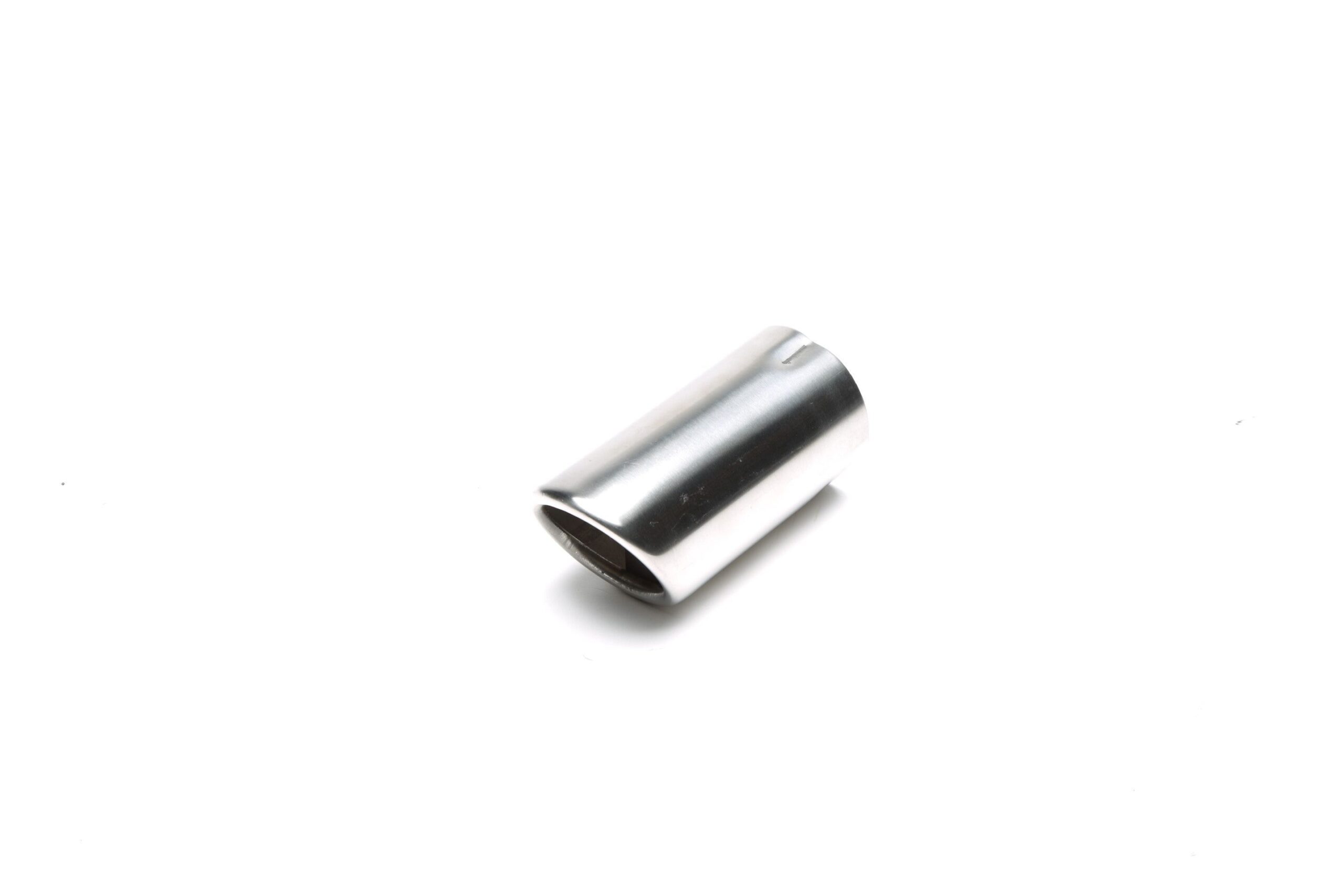 Endrohr Edelstahl universal 60 x 68mm oval / gebördelt / angeschrägt