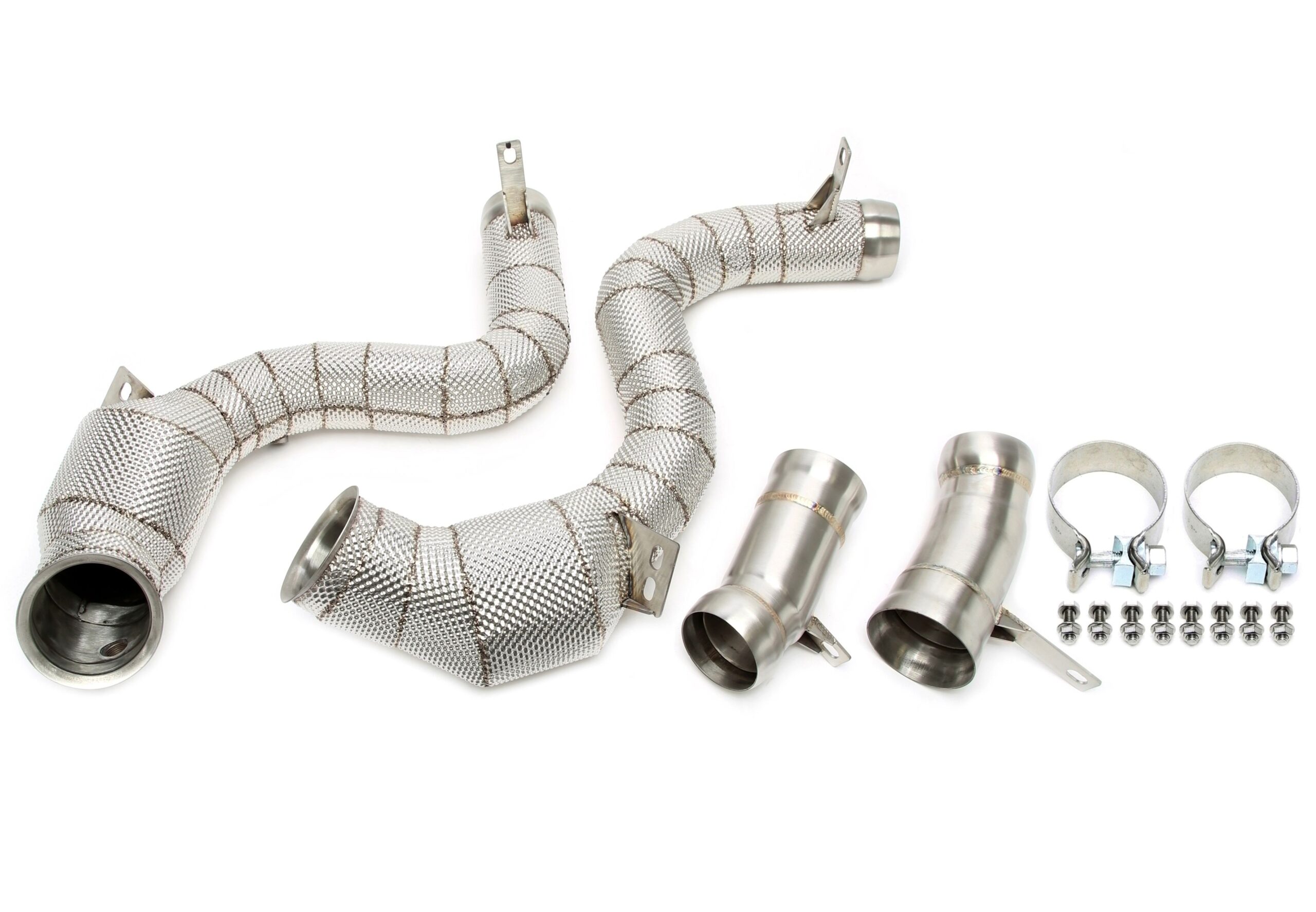 Downpipe mit Hitzeschild und Katalysator passend für Mercedes Benz S-Klasse AMG S63 W222 - Motorcode M177