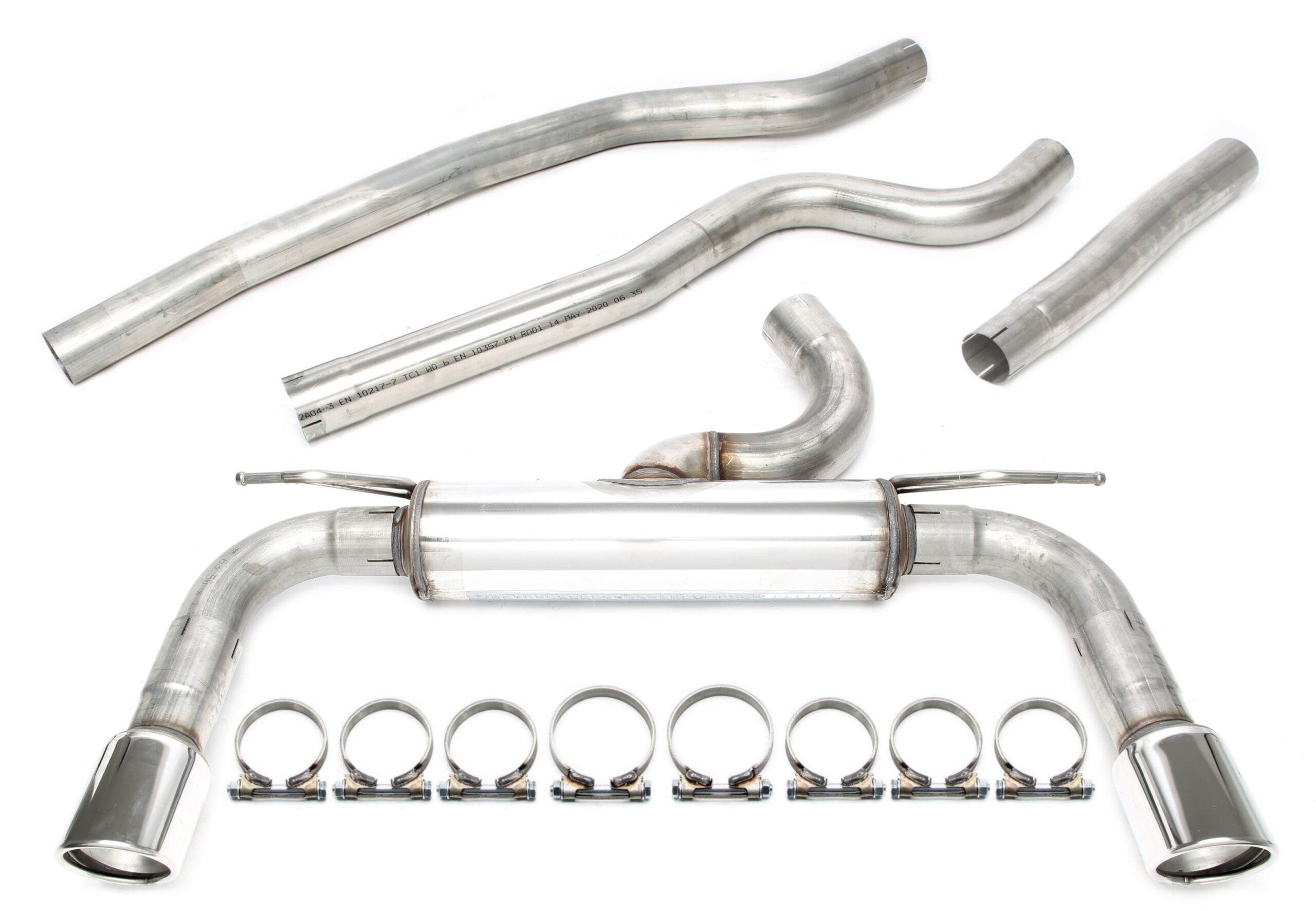 Duplex Edelstahlanlage 1x90mm Links+Rechts passend für BMW 3er Grand Turismo 320d Typ F34