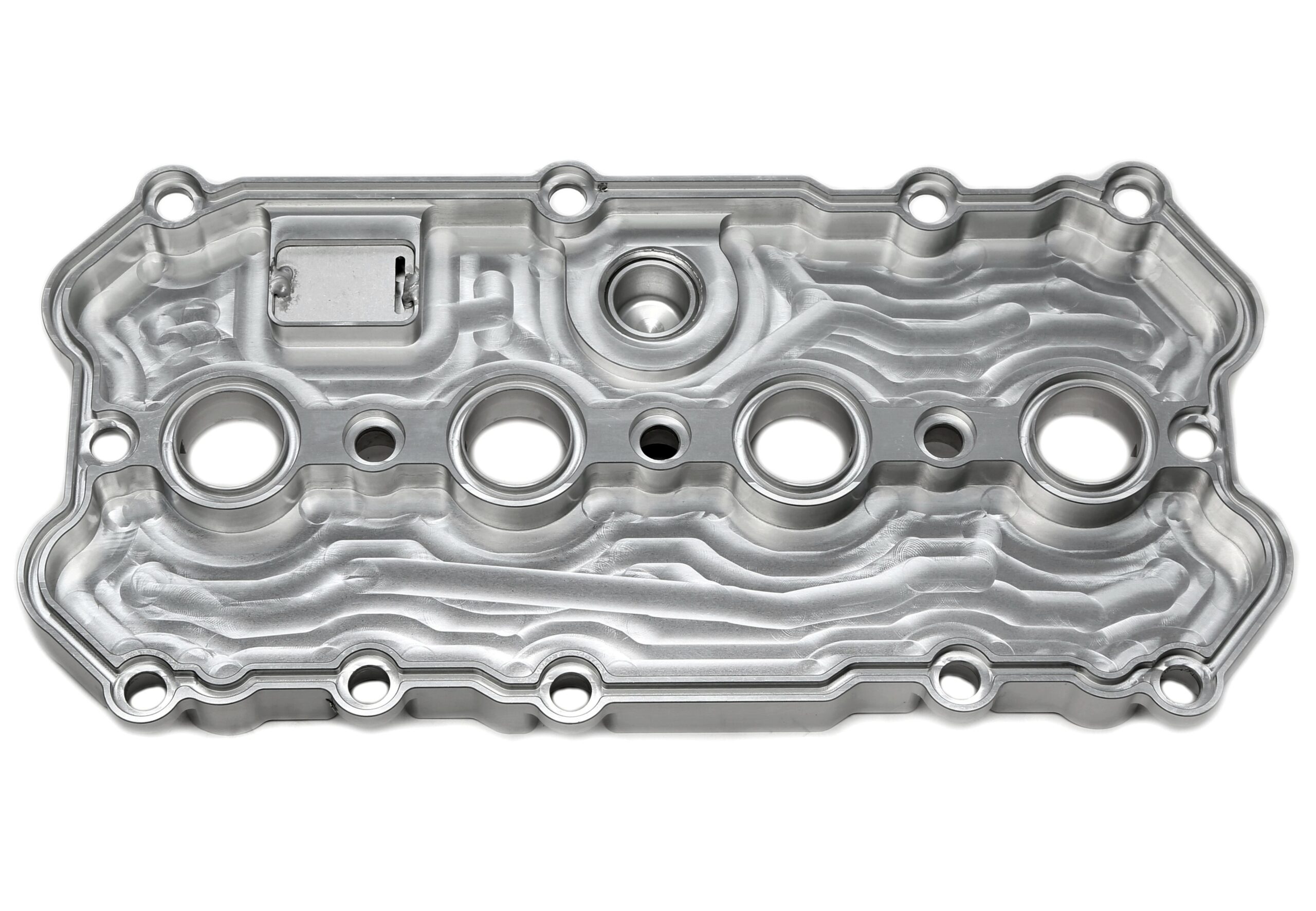 Alu gefräster Ventildeckel in silber mit KGE Kit passend für Audi / Seat / Skoda / VW der MQB-Plattform (EA113)