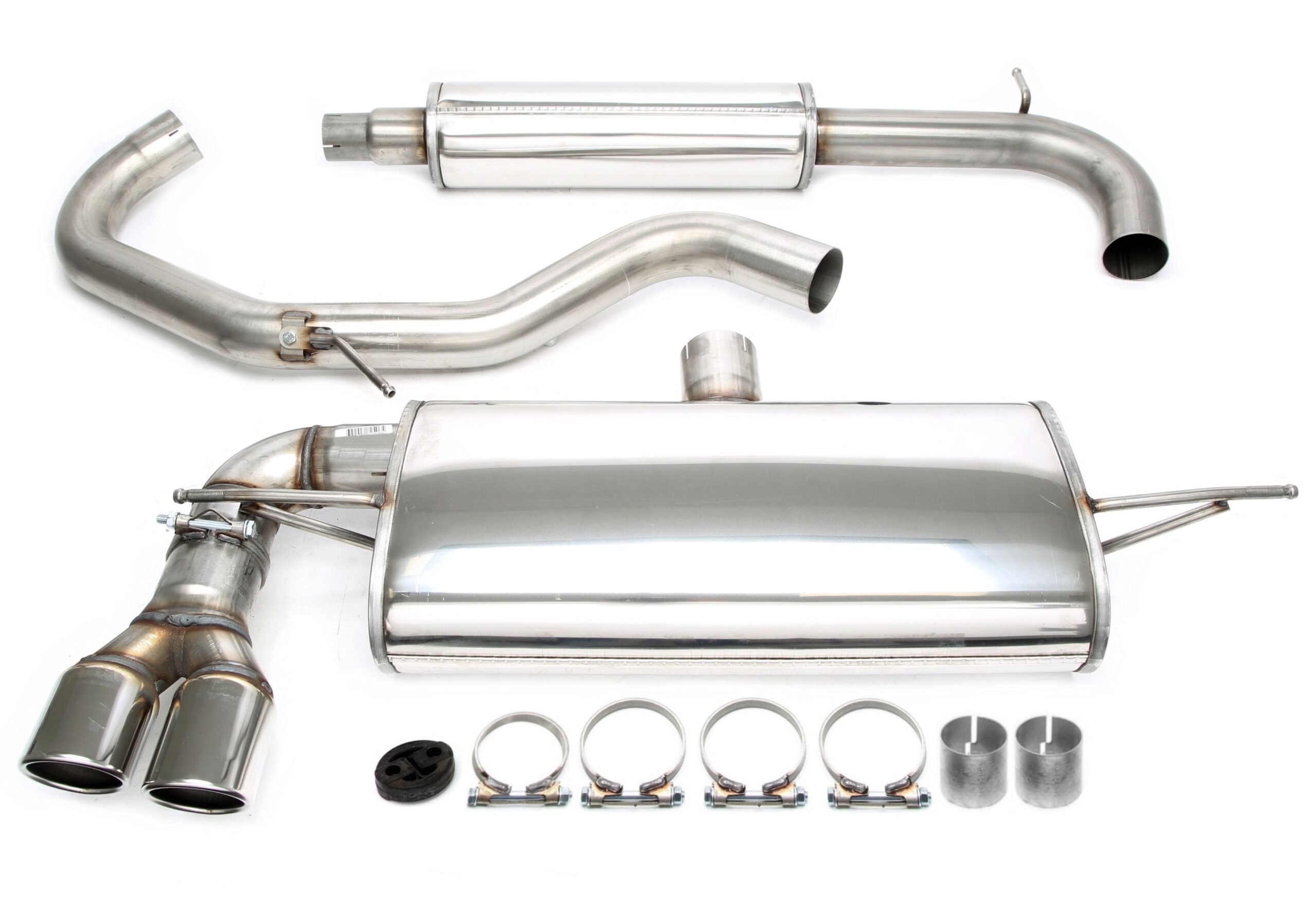 Edelstahlanlage 2x80mm passend für VW Golf VII 1.2+1.4TSI Typ AU