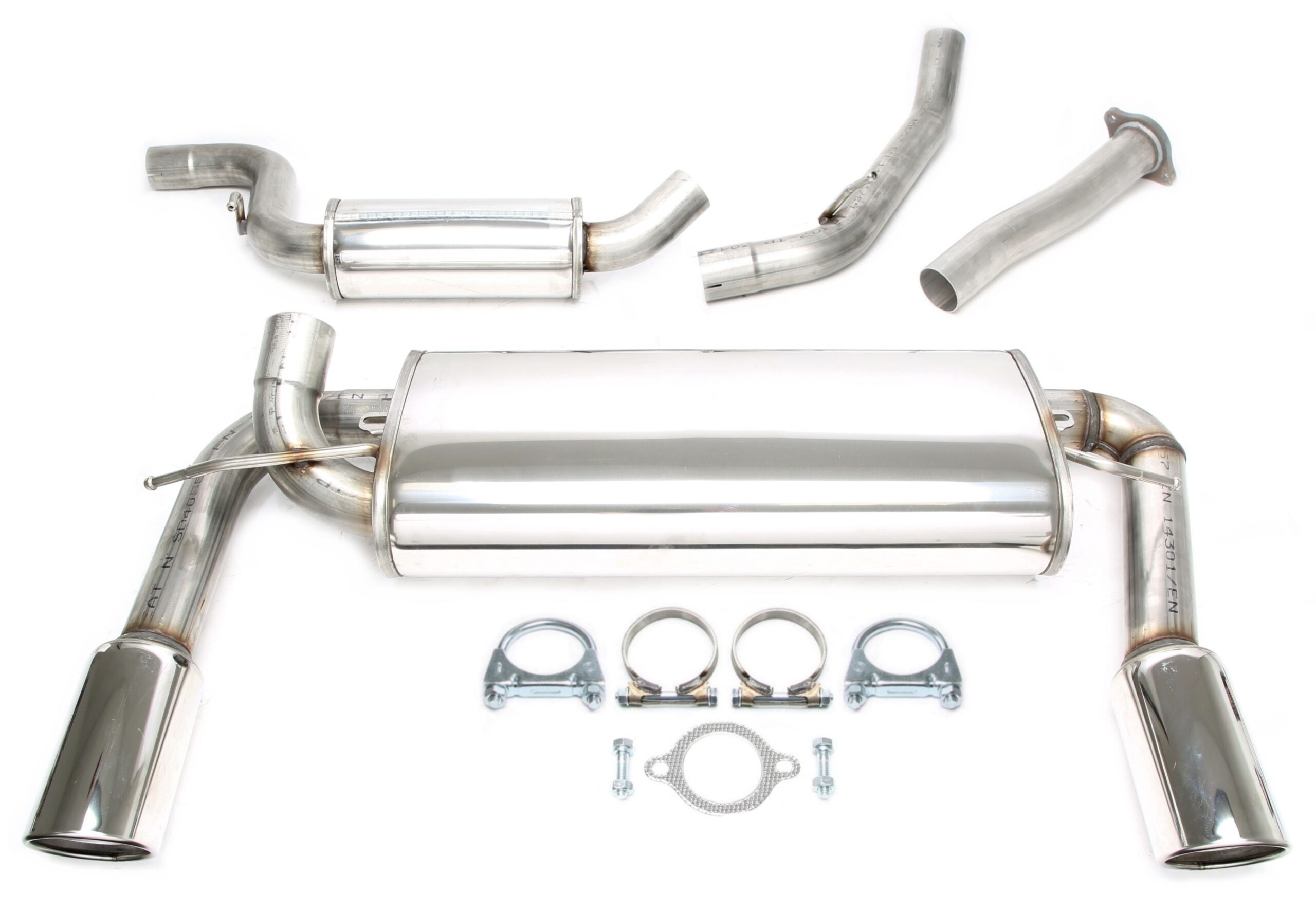 Duplex Edelstahlanlage 1x100mm passend für Ford Focus ST