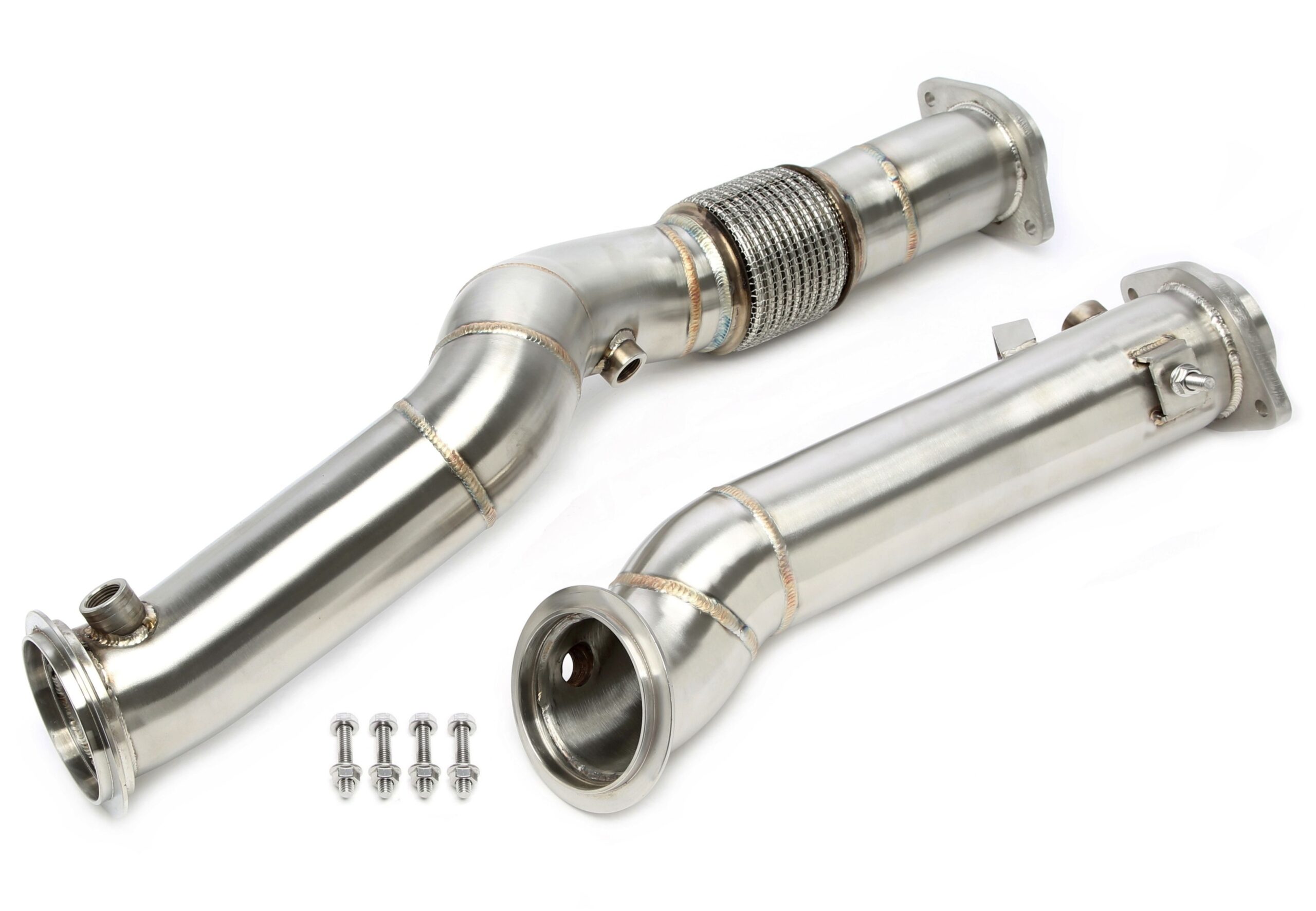Downpipe ohne Katalysator mit Flexrohr passend für BMW 2er Serie M2 Typ G87, 3er Serie M3 Typ G80, 4er Serie M4 Typ G82 - Motorcode S58