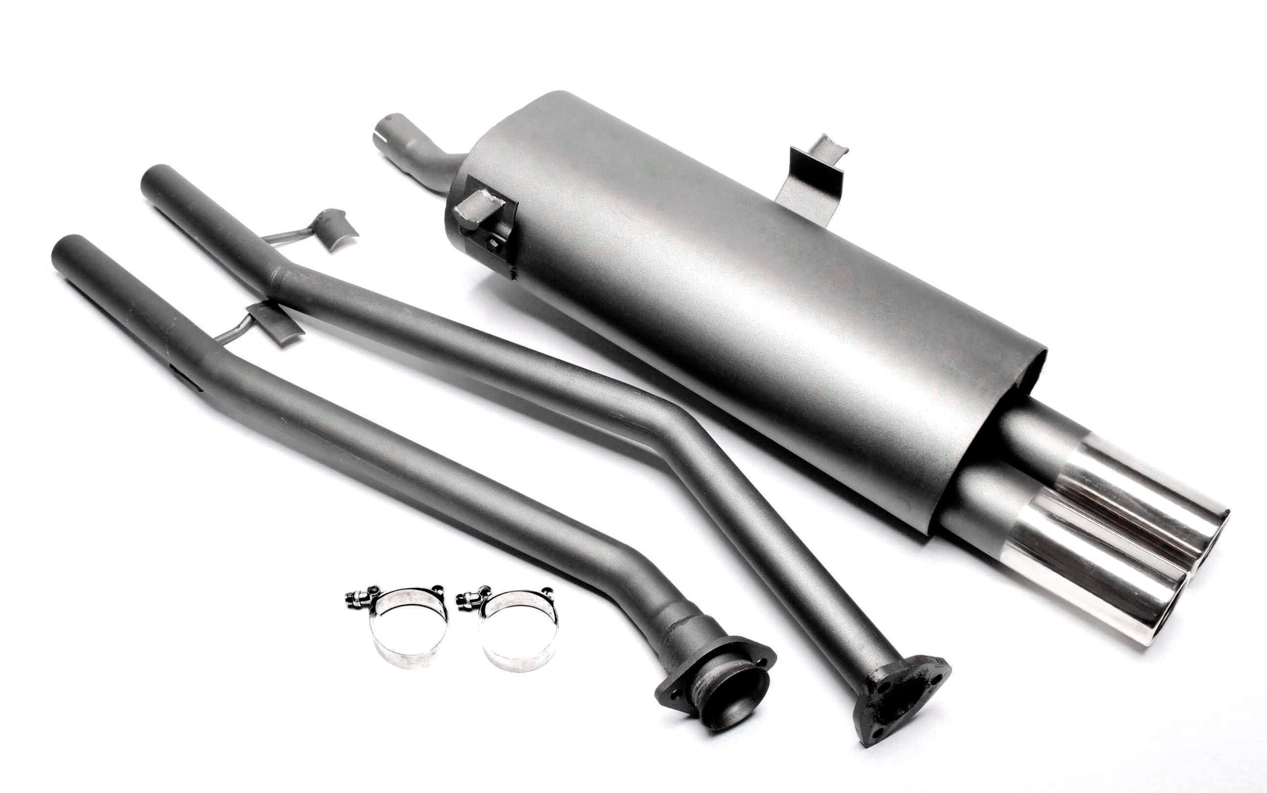 Sportendschalldämpfer 2x76mm passend für BMW 3er Serie E30 Limousine, -Cabriolet, -Touring