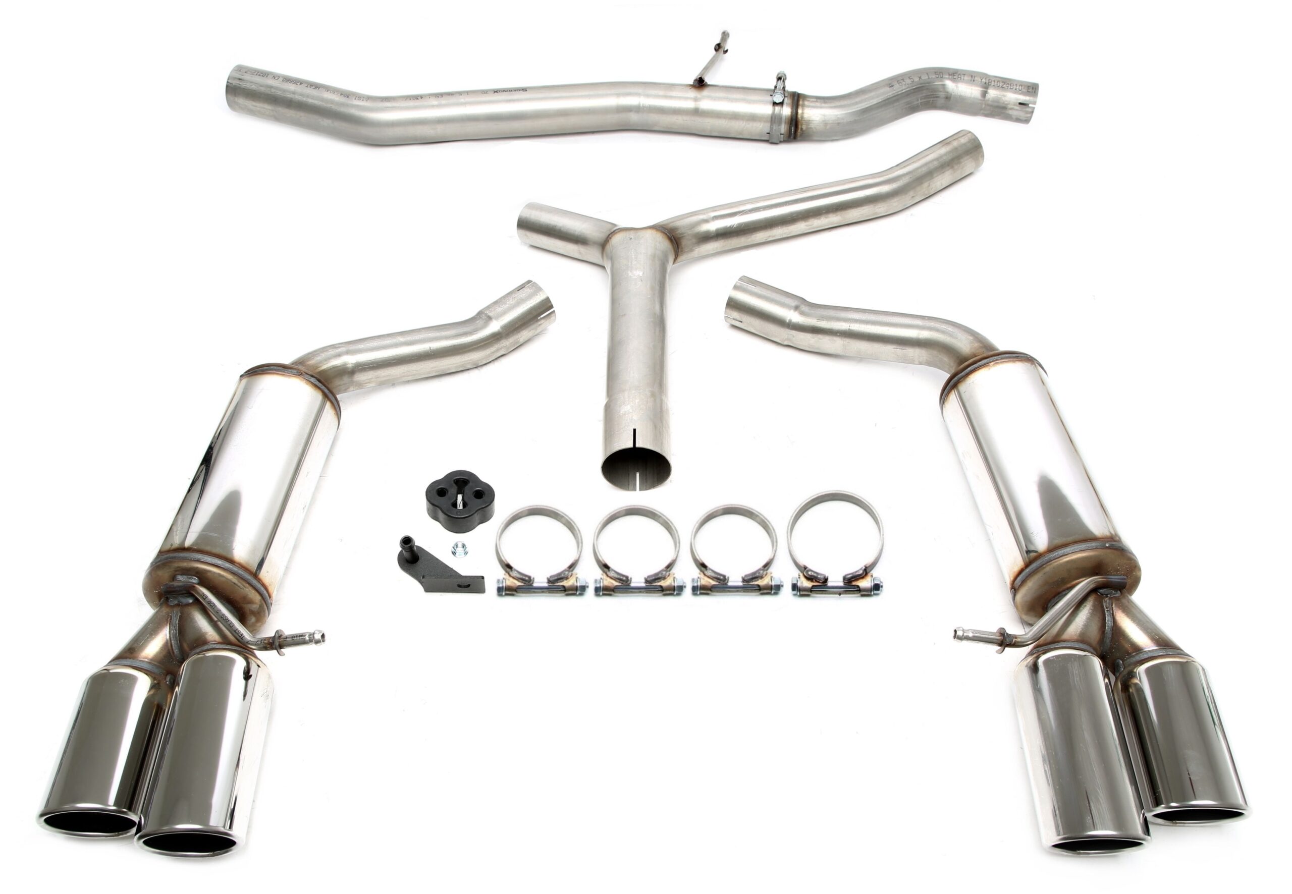 Duplex Edelstahlanlage 2x80mm Links+Rechts passend für Audi A4 Limo.+Avant Typ 8K-B8 / A5 Typ 8T-B8 / A5 Cabriolet Typ 8F-B8
