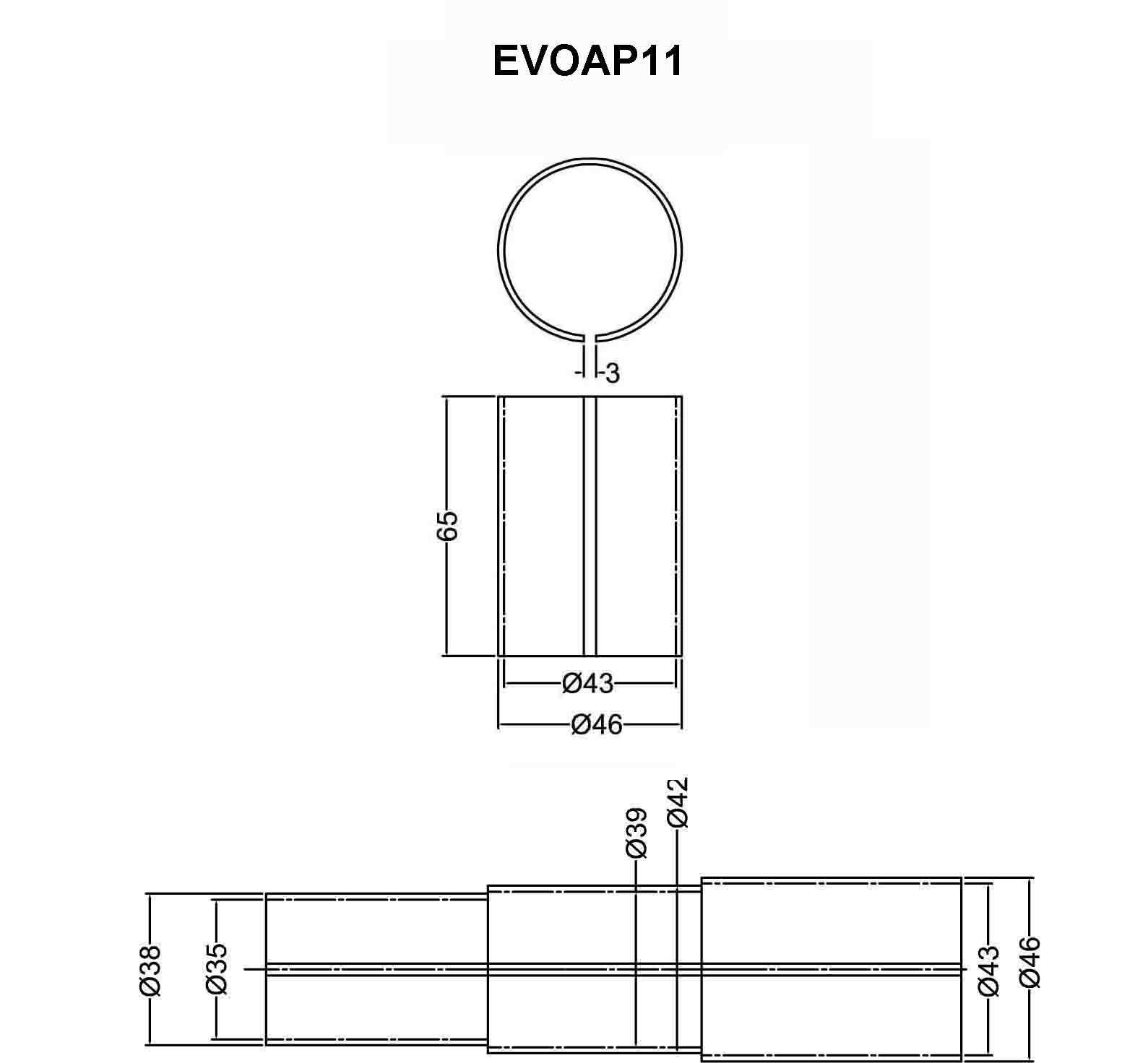 Auspuff-Anschlußadapter 42mm