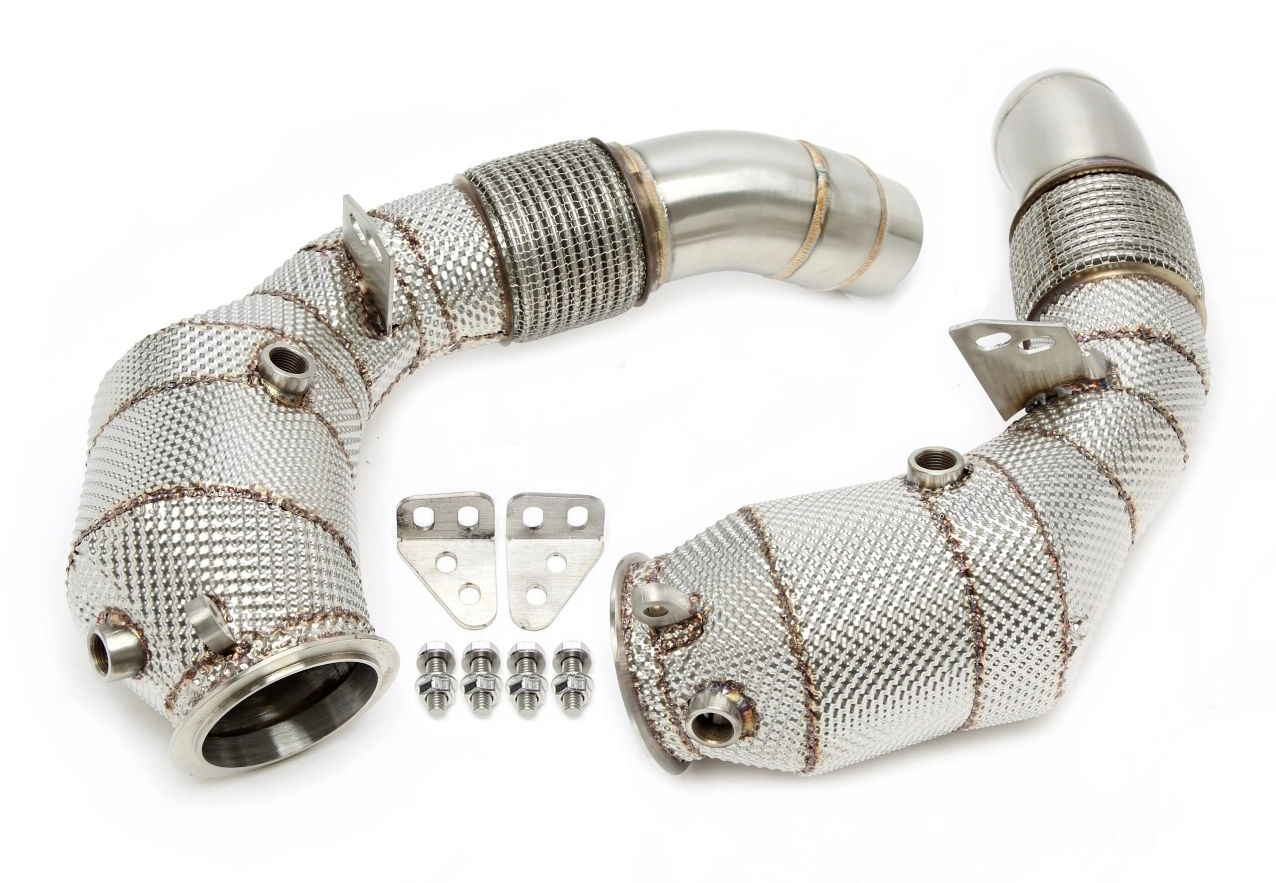 Downpipe mit Hitzeschild und Katalysator passend für BMW 5er Serie M5 Typ F10, 6er Serie M6 Typ F12/F13/F06 - Motorcode S63 B44