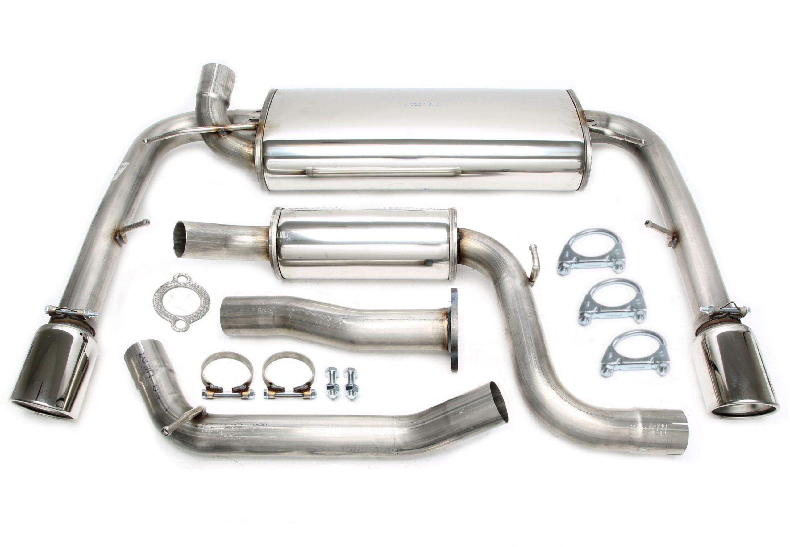 Duplex Edelstahlanlage 1x100mm Links+Rechts passend für Volvo C70 II Cabriolet T5 Typ M
