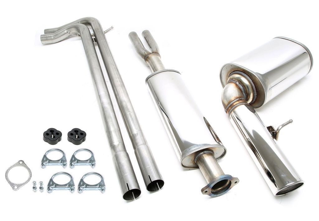 Edelstahlanlage 1x100mm passend für Volvo V70 II AWD 2.4D-D5/2.5T ab BJ06/04 Typ S