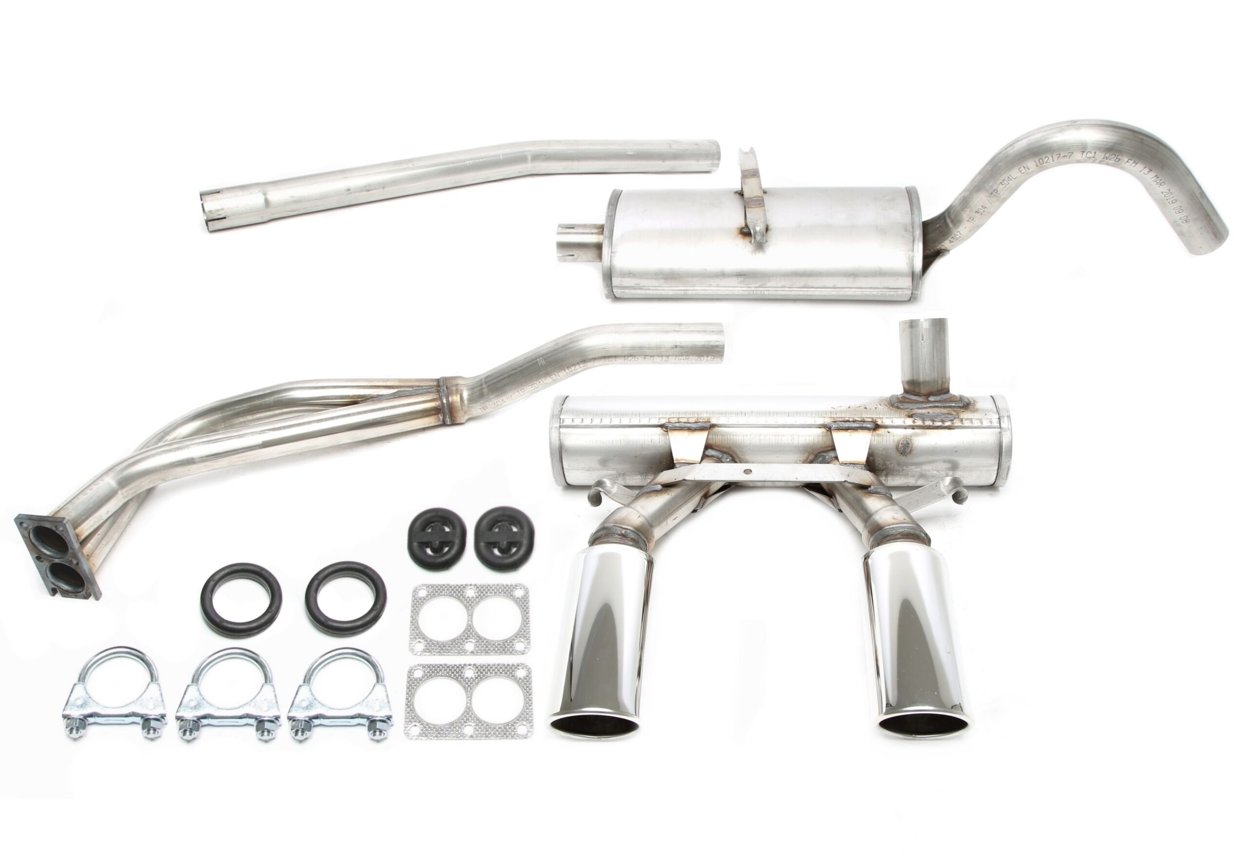 Duplex Edelstahlanlage 2x70x90mm passend für Opel GT 1.9l