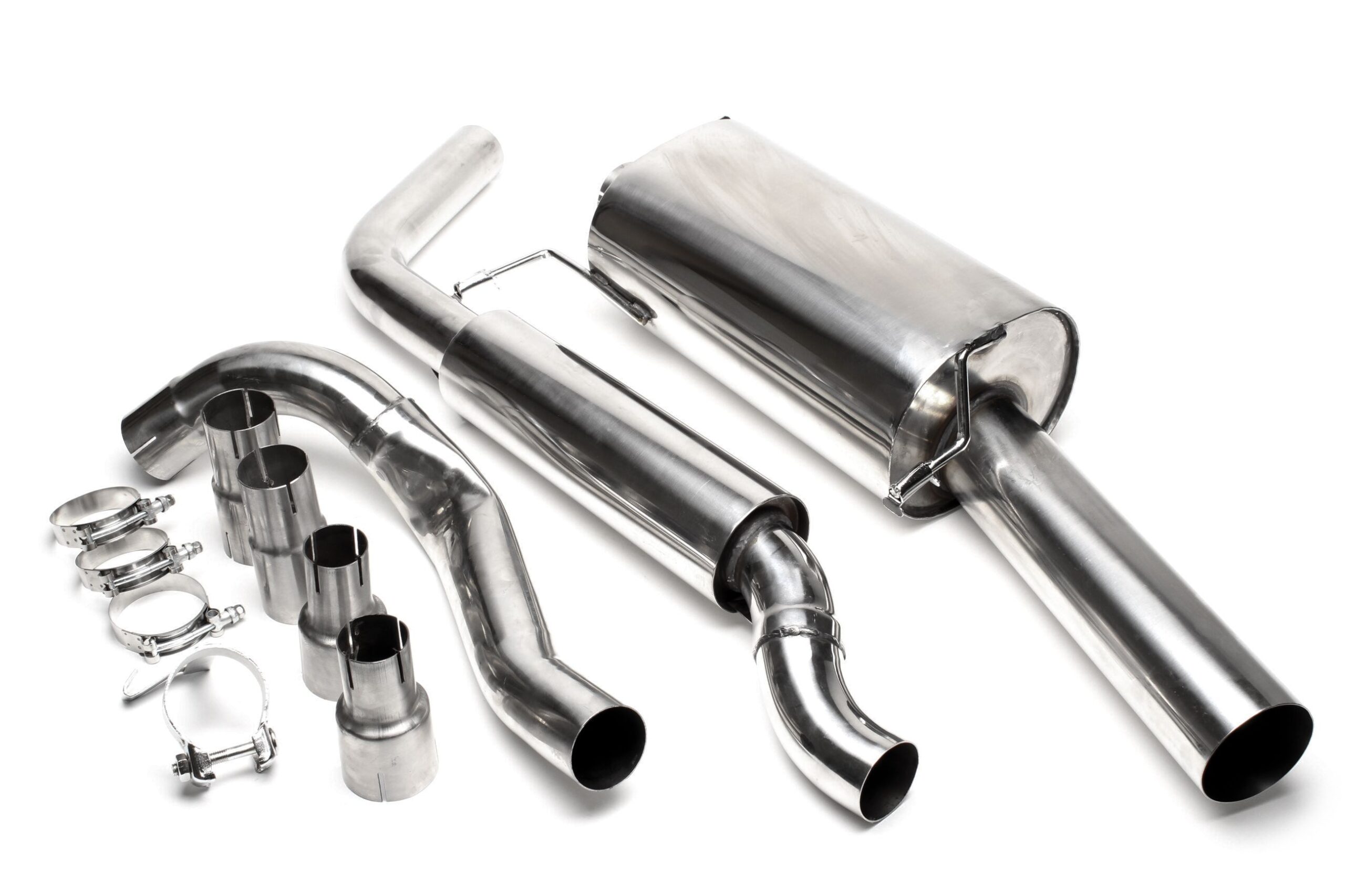 Edelstahlanlage 1x70mm passend für VW Golf I Cabriolet, Scirocco II
