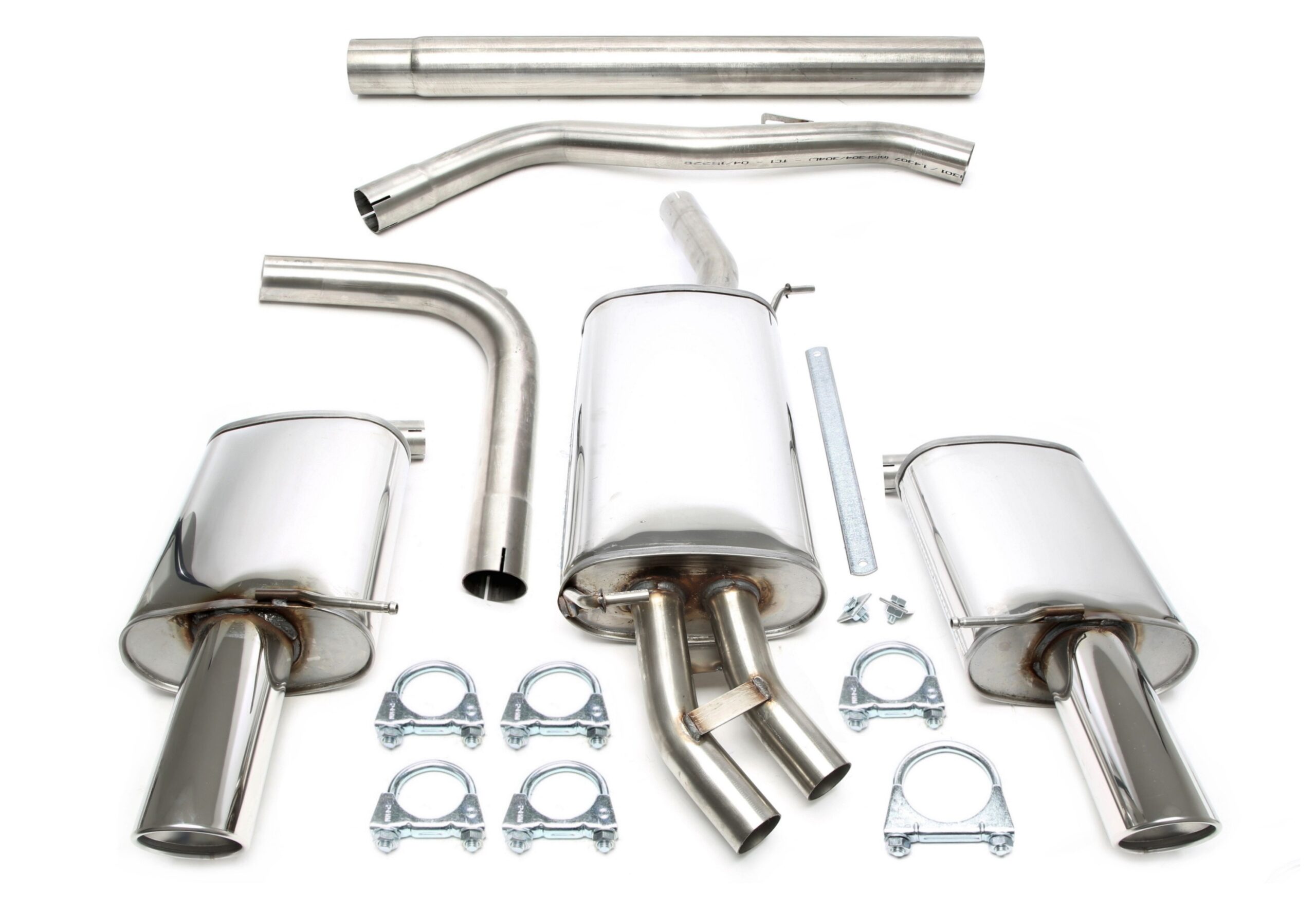 Duplex Edelstahlanlage 1x100mm passend für Audi A4 B6 Limo./Avant/Cabrio