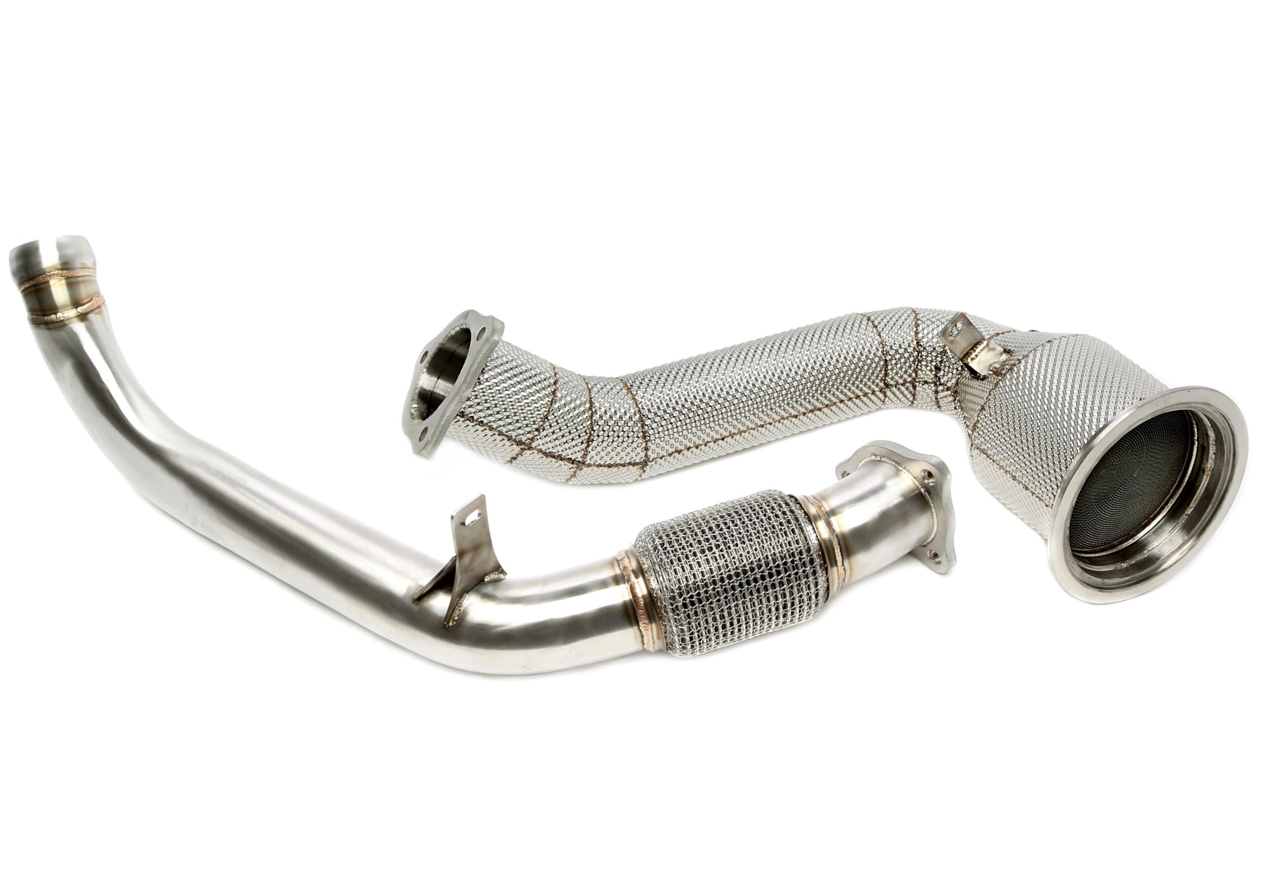 Downpipe mit Hitzeschild und Katalysator / Vorkatersatzrohr+Downpipe / Hauptkatersatzrohr passend für Porsche Panamera /4 3.0T Typ 971
