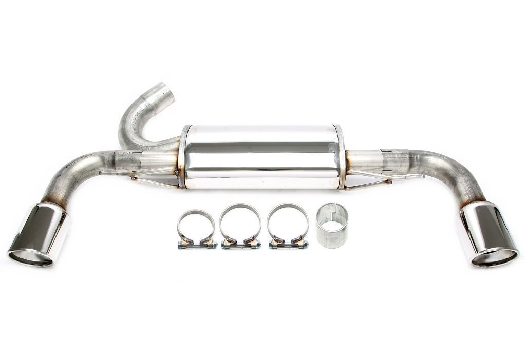 Duplex Edelstahl Sportendschalldämpfer 1x100mm Links+Rechts passend für Volvo S60 II/V60 Diesel Typ F