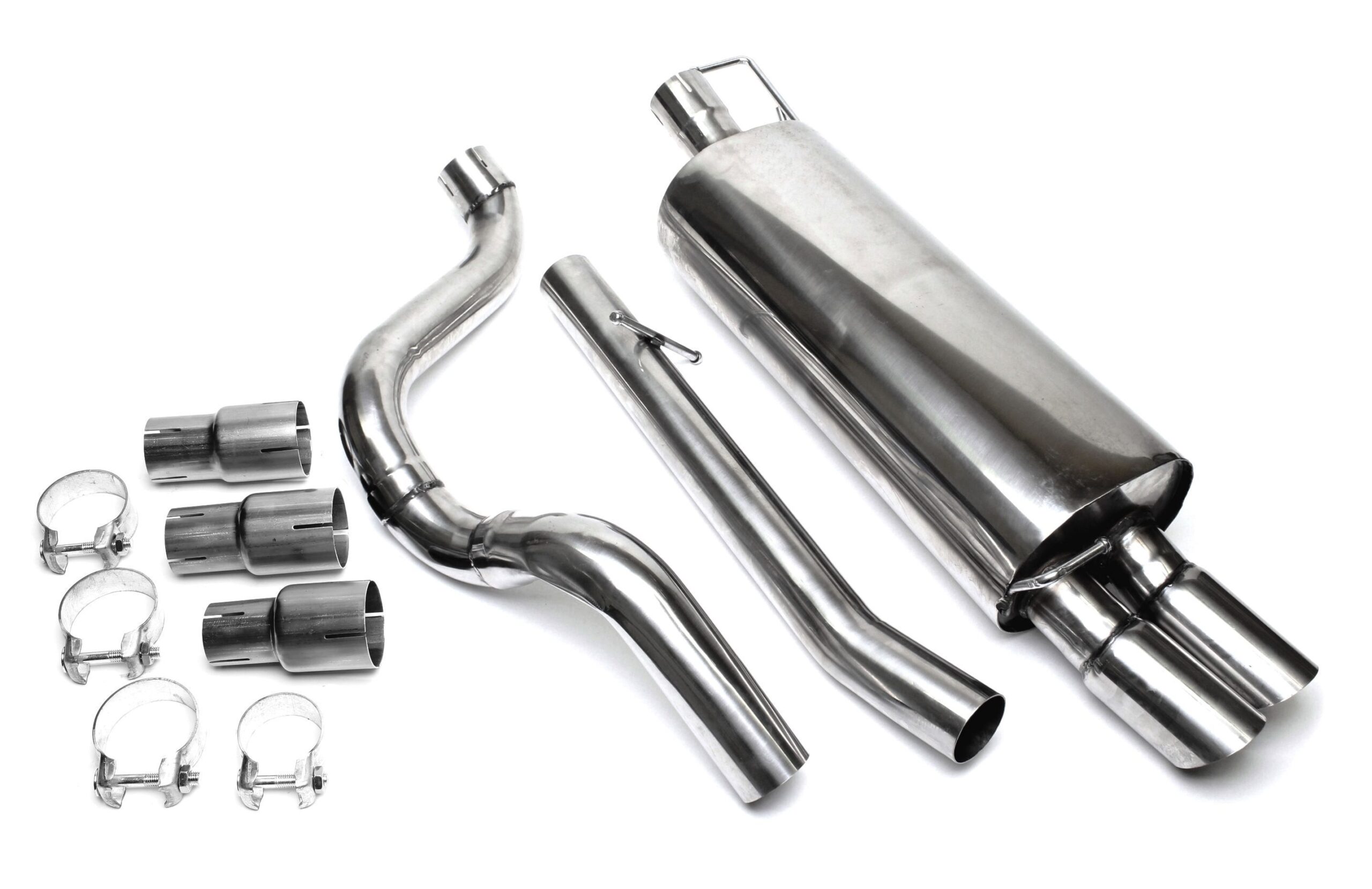 Rennsportanlage 2x76mm passend für Audi A3 8L / Seat Leon 1M / VW Golf IV