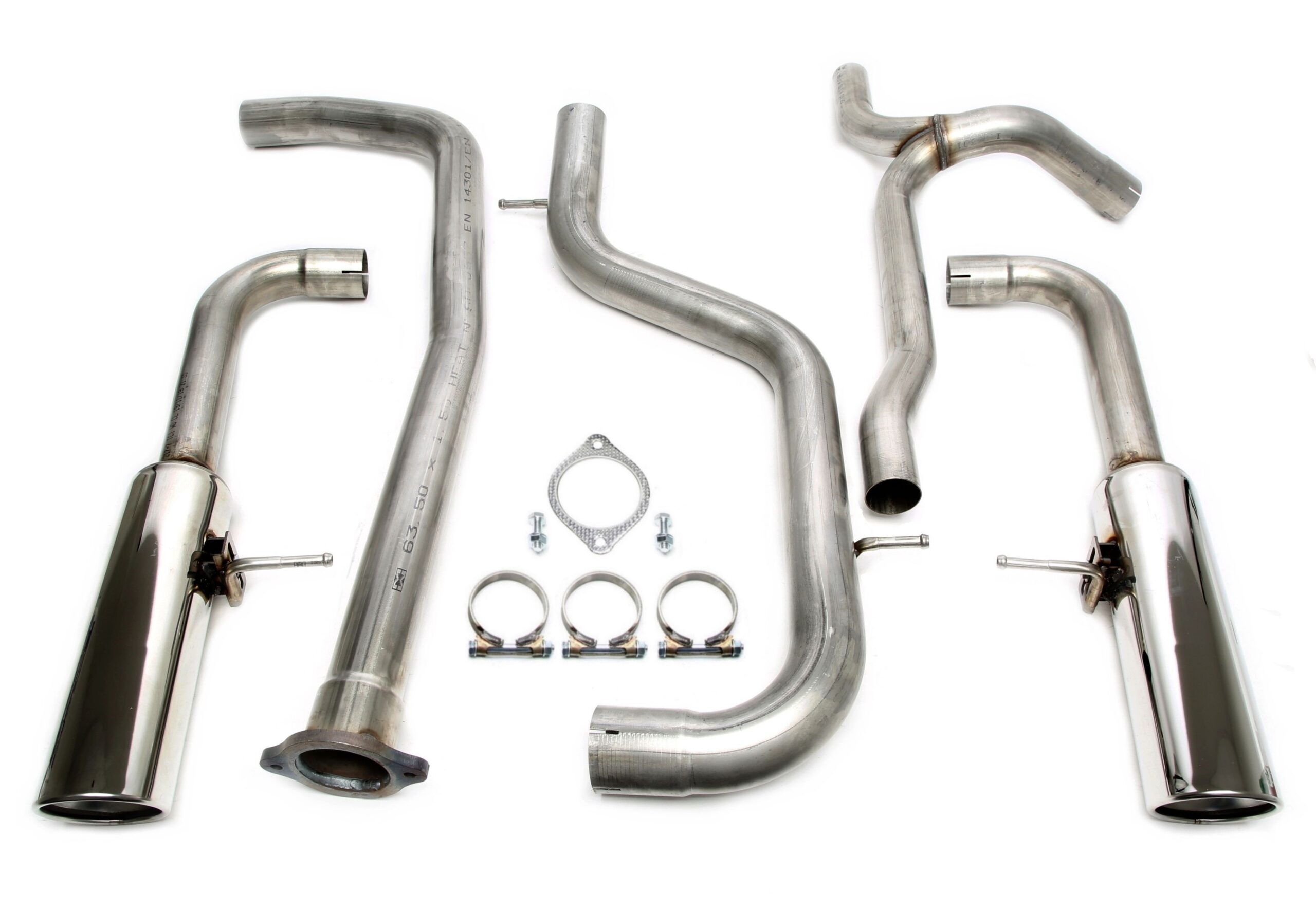 Duplex Sportauspufflanlage 1x100mm Links+Rechts passend für Volvo V70 III/ XC 70 Ii Diesel 2WD Typ B