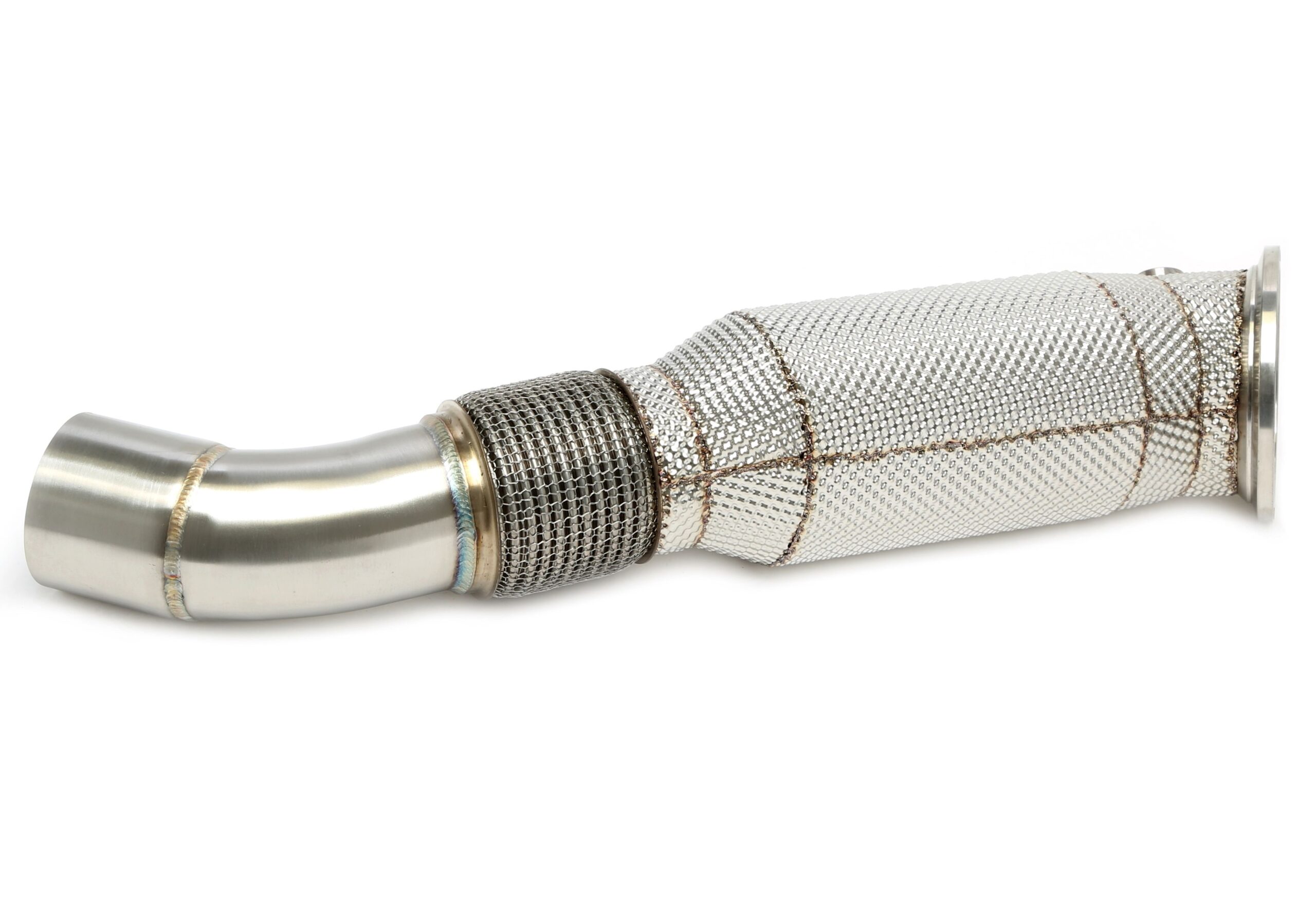 Downpipe mit Hitzeschild und Katalysator passend für BMW 1er Serie F20/F21, 2er Serie F22/F23, 3er Serie F30/F3/F34, 4er Serie F32/F33/F36, 5er Serie G30, 7er Serie G12, X3er G01, X4er G02 - Motorcode B58